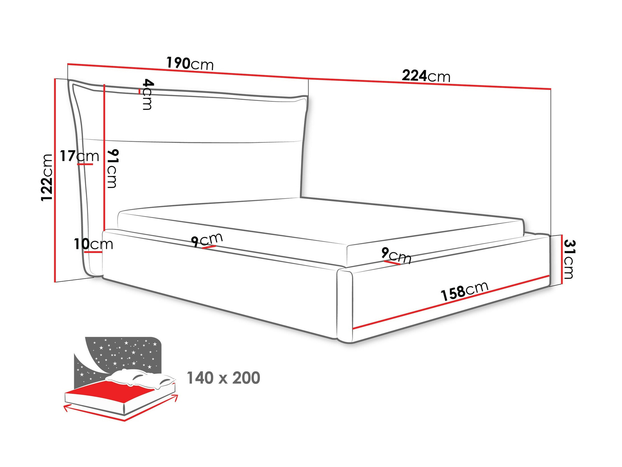 Voodi Comfivo Formica (Kronos 29)