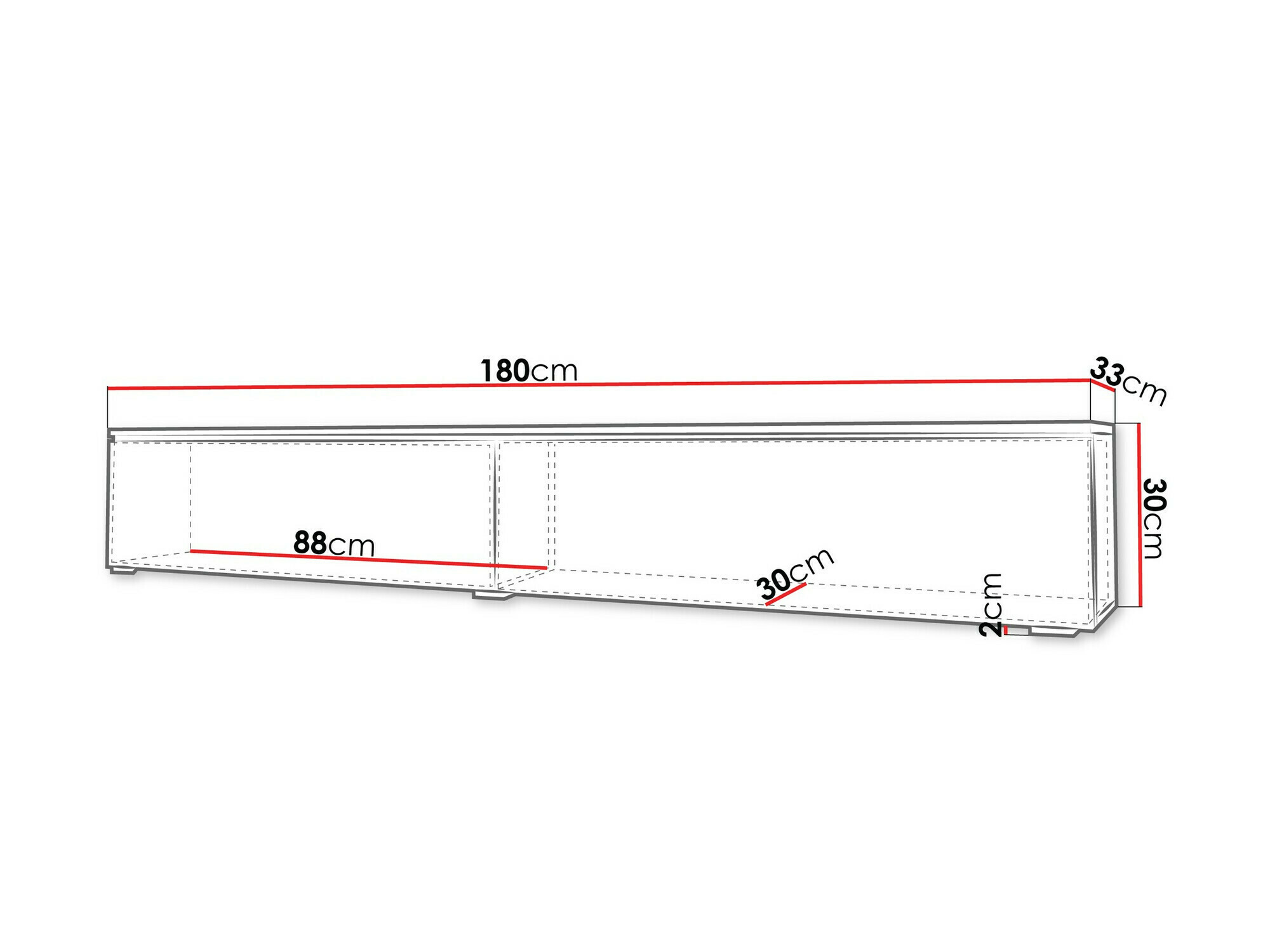 TV-alus Sarasota 166 (Grafiit + Wotani tamm)