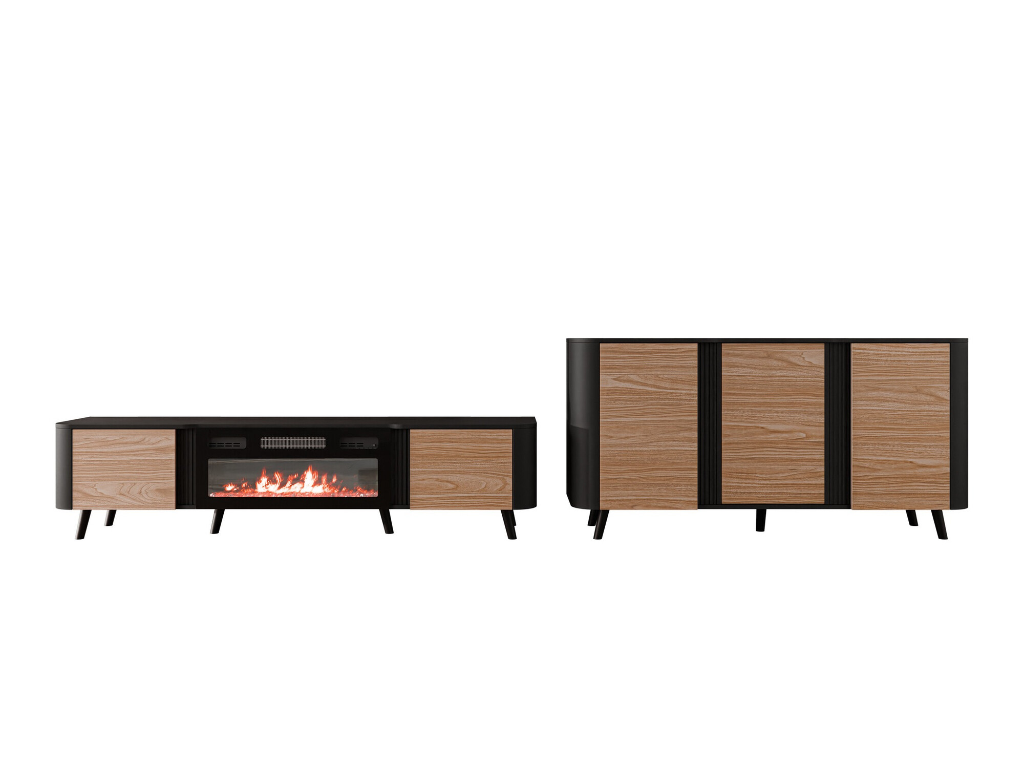 Elutoa komplekt Charlotte 204 (Must + Pähkel)