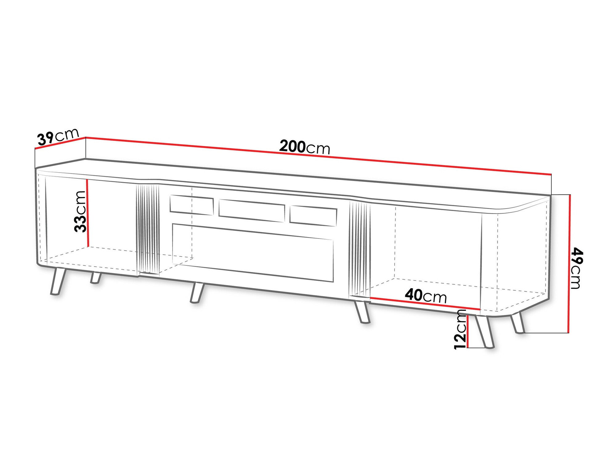 TV-alus Charlotte 203 (Must)