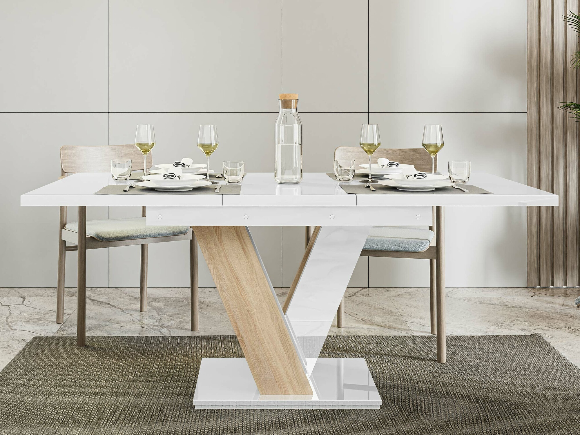 Laud Goodyear 104 (Läikiv valge + Sonoma tamm)