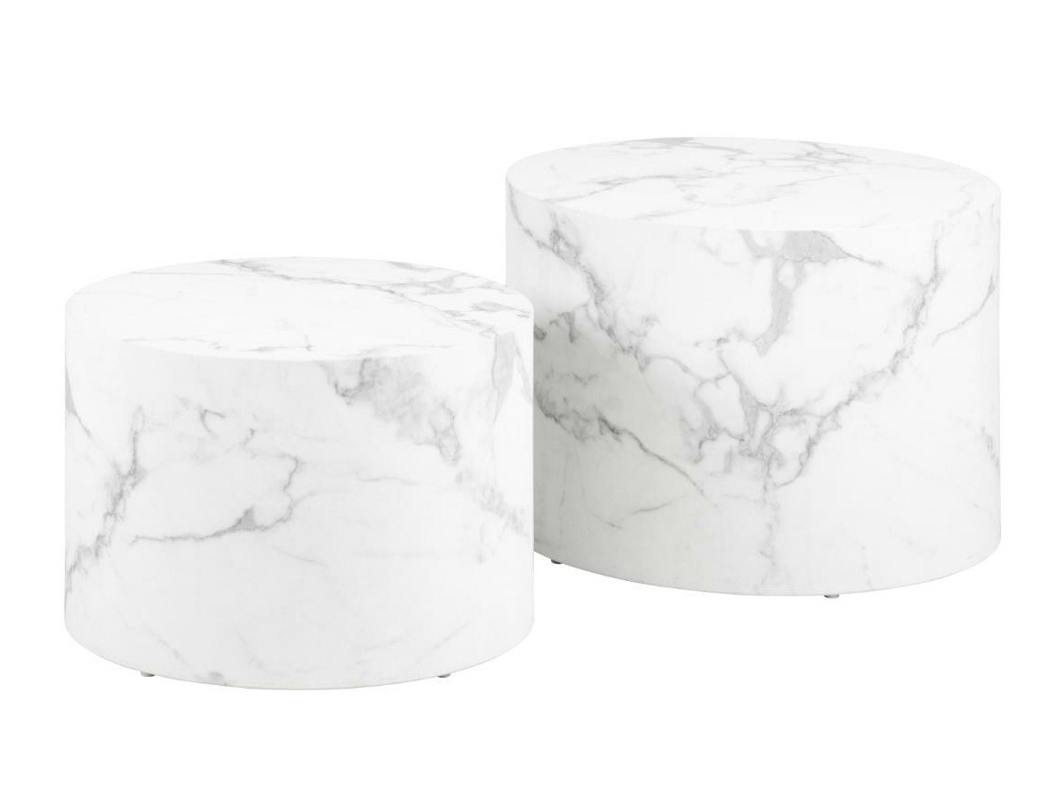 Diivanilaudade komplekt Norsica 800 (Valge marmor)