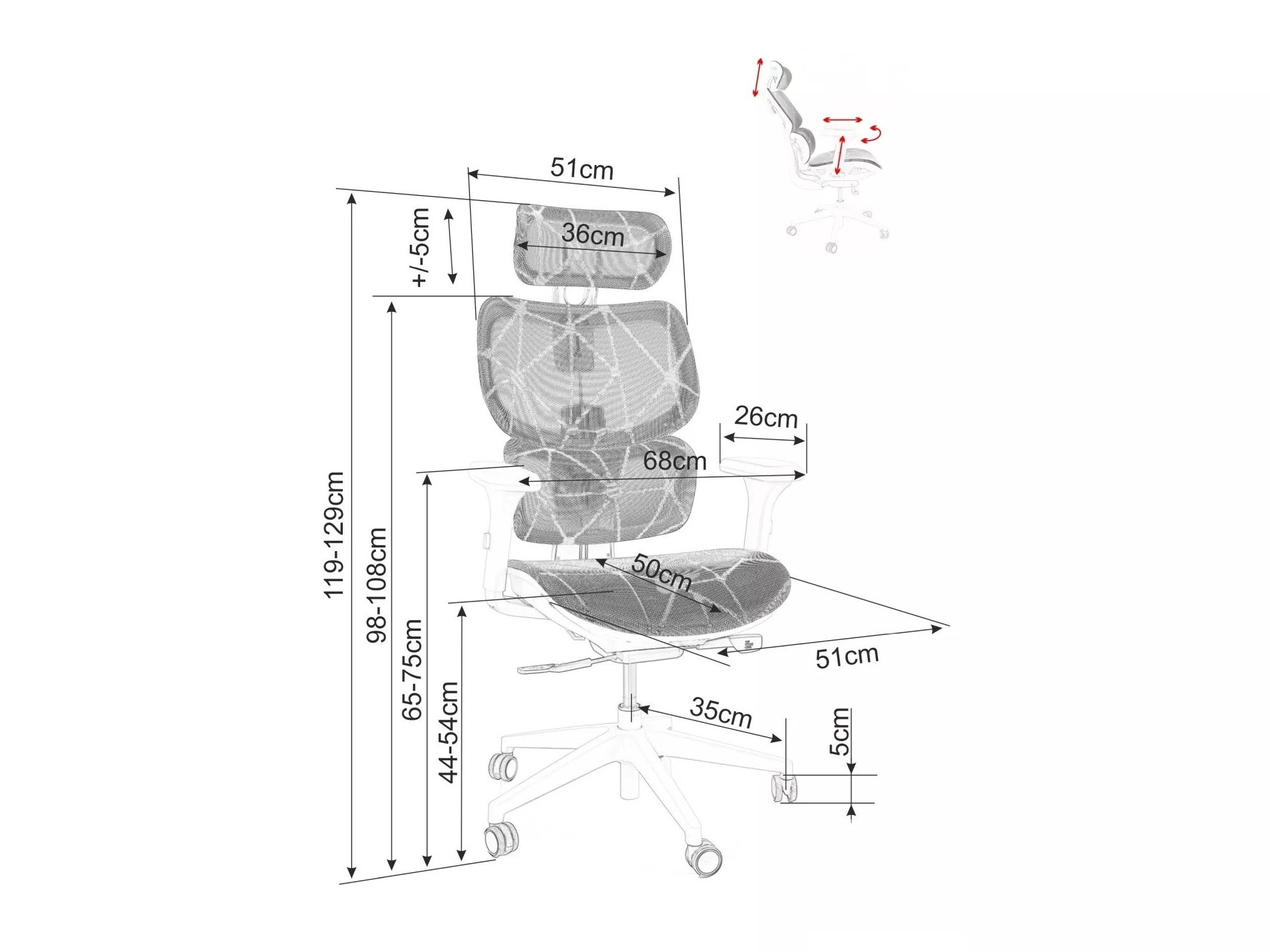 Kontoritool Detroit 514 (Must)