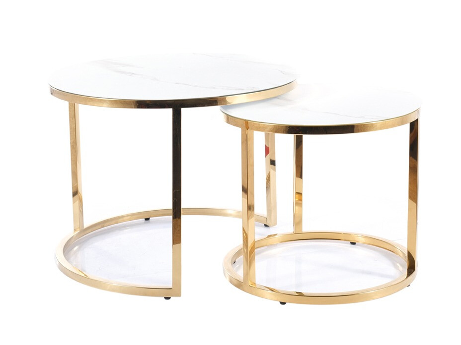 Diivanilaudade komplekt Detroit 520 (Valge marmor)