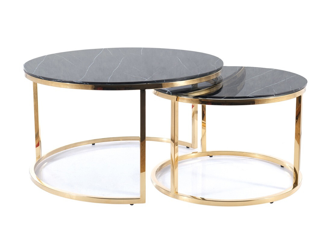 Diivanilaudade komplekt Detroit 521 (Must marmor)