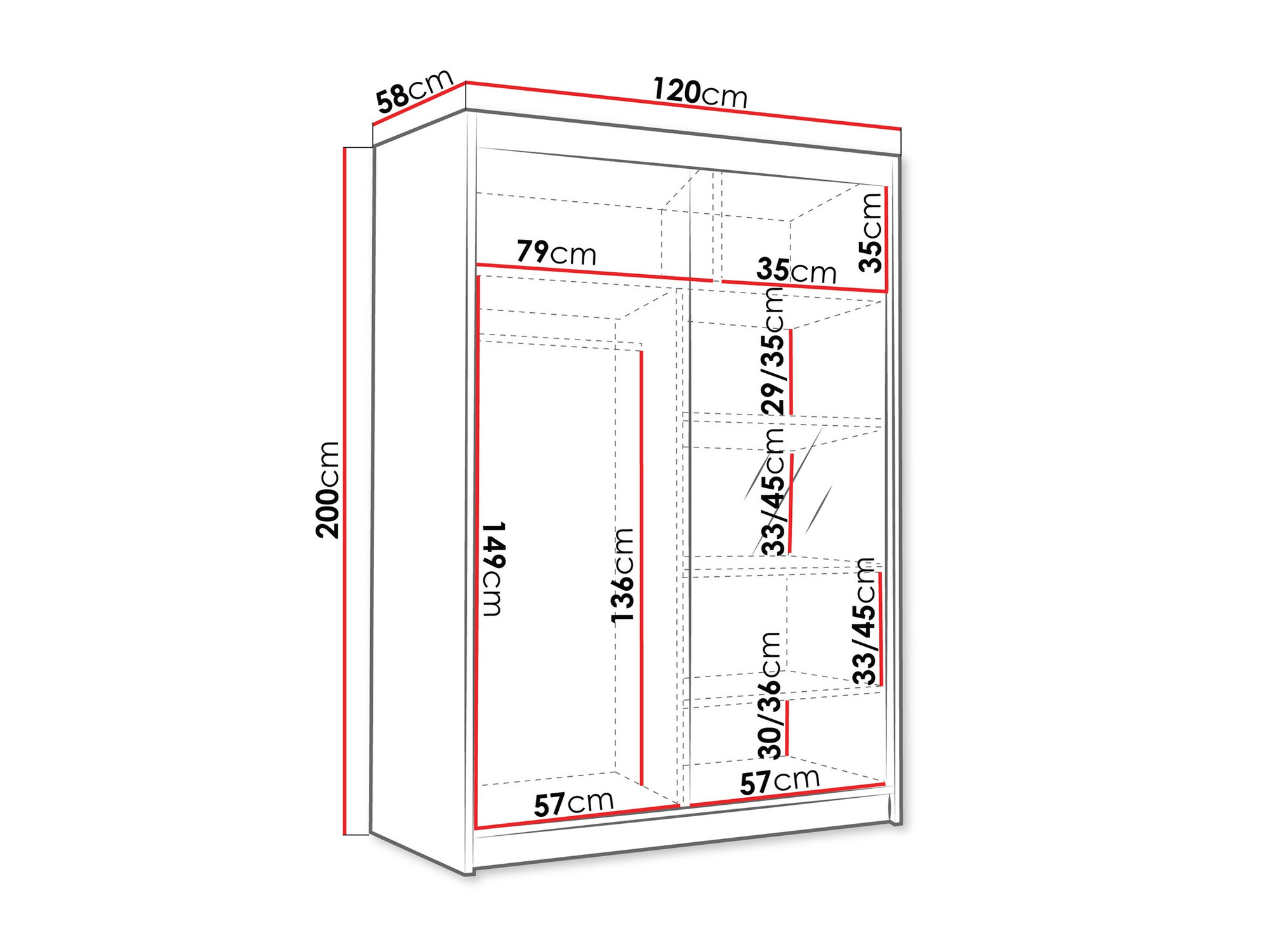 Riidekapp Closico 188 (Valge)