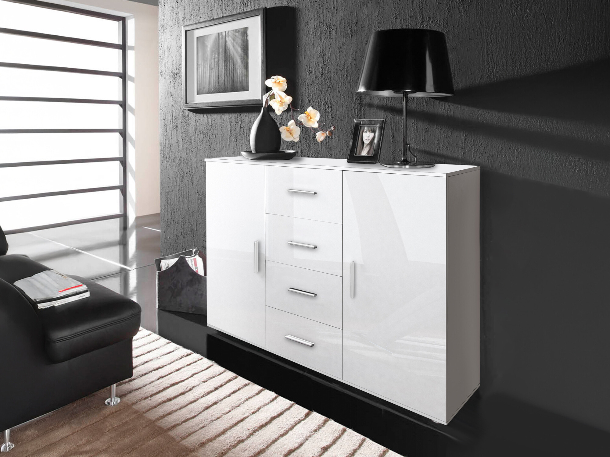 Kummut Charlotte 118 (Valge + Läikiv valge)