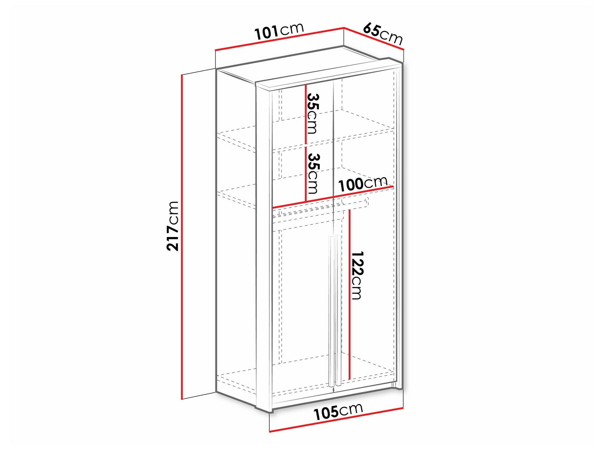 Riidekapp Calcalo 100 (Valge)