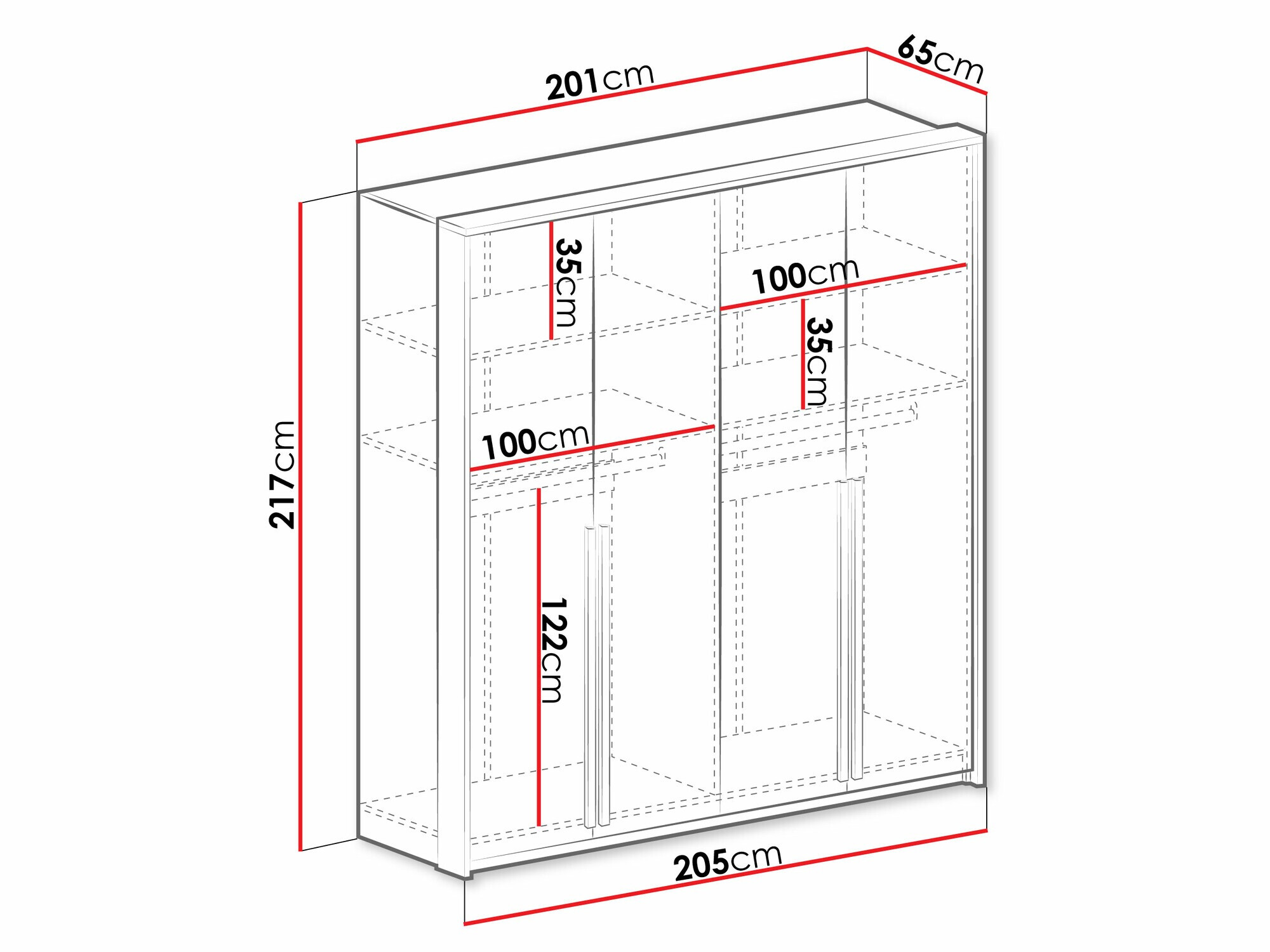 Riidekapp Calcalo 101 (Valge)