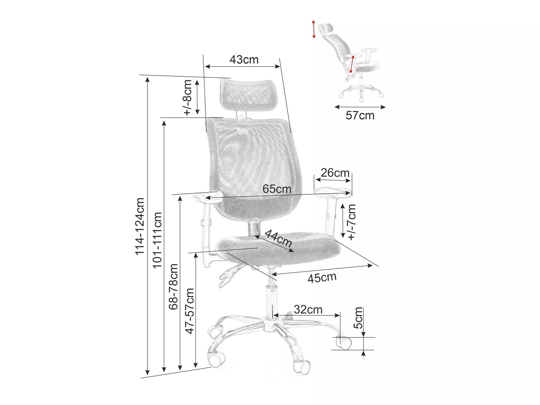 Kontoritool Detroit 581 (Must)