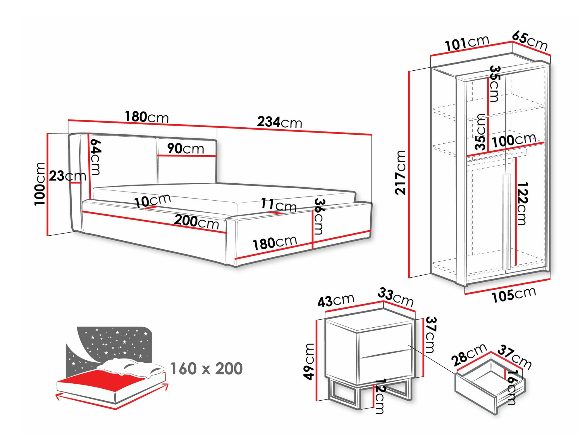 Magamistoakomplekt Calcalo 111 (Beež)