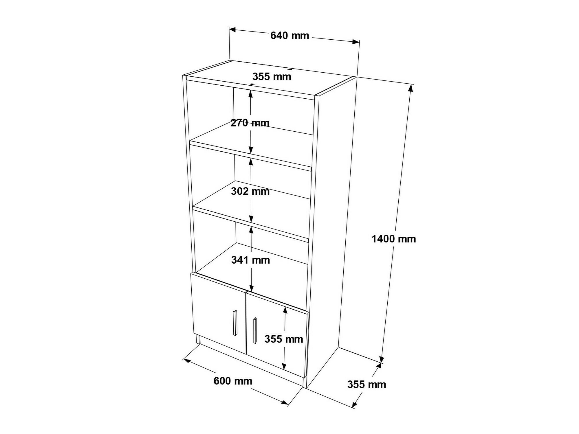 Riiul Kailua 2256 (Must + Tamm)