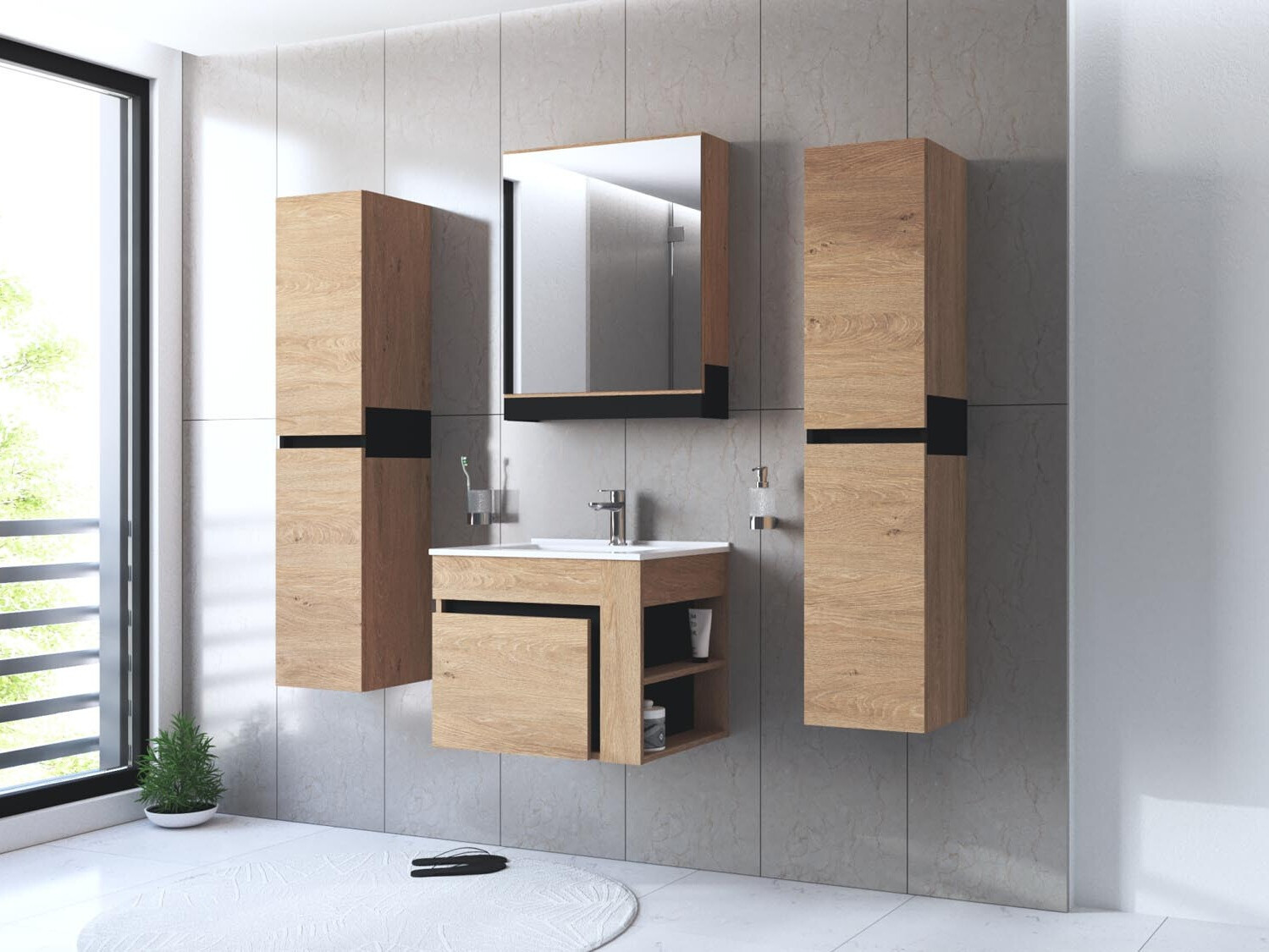 Vannitoa põrandakapp kraanikausile Fenetra 101