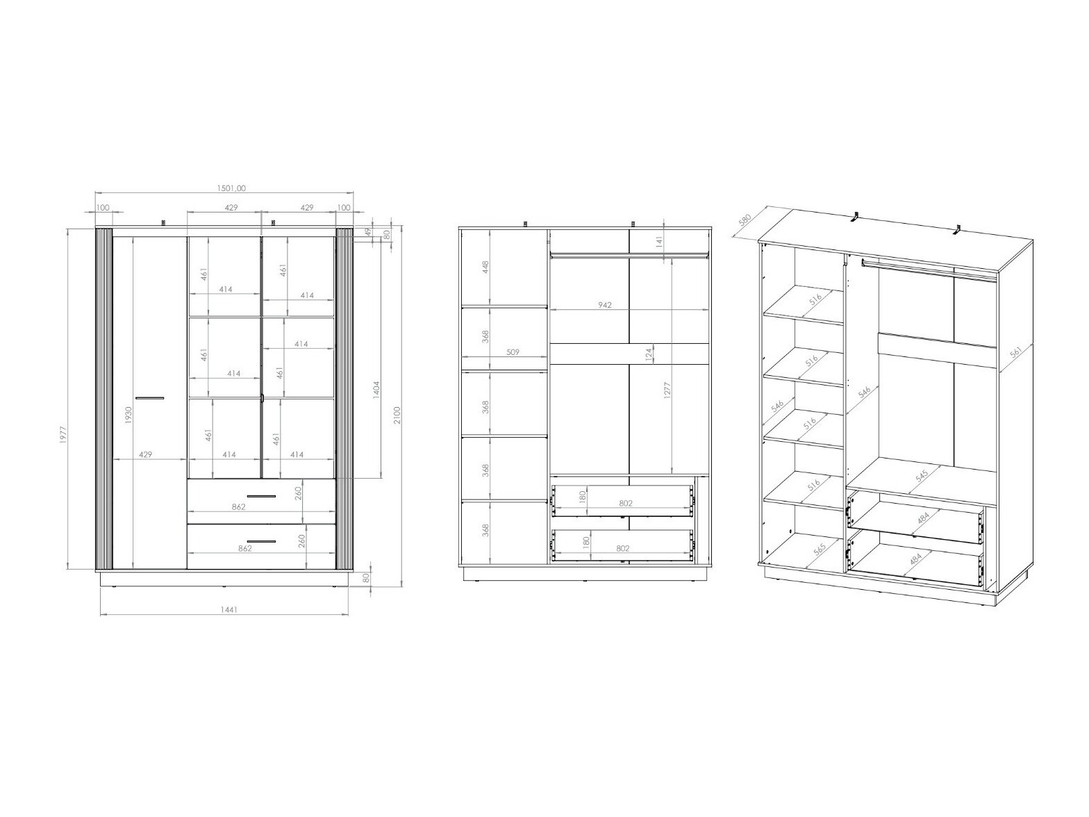 Riidekapp Livluo 101