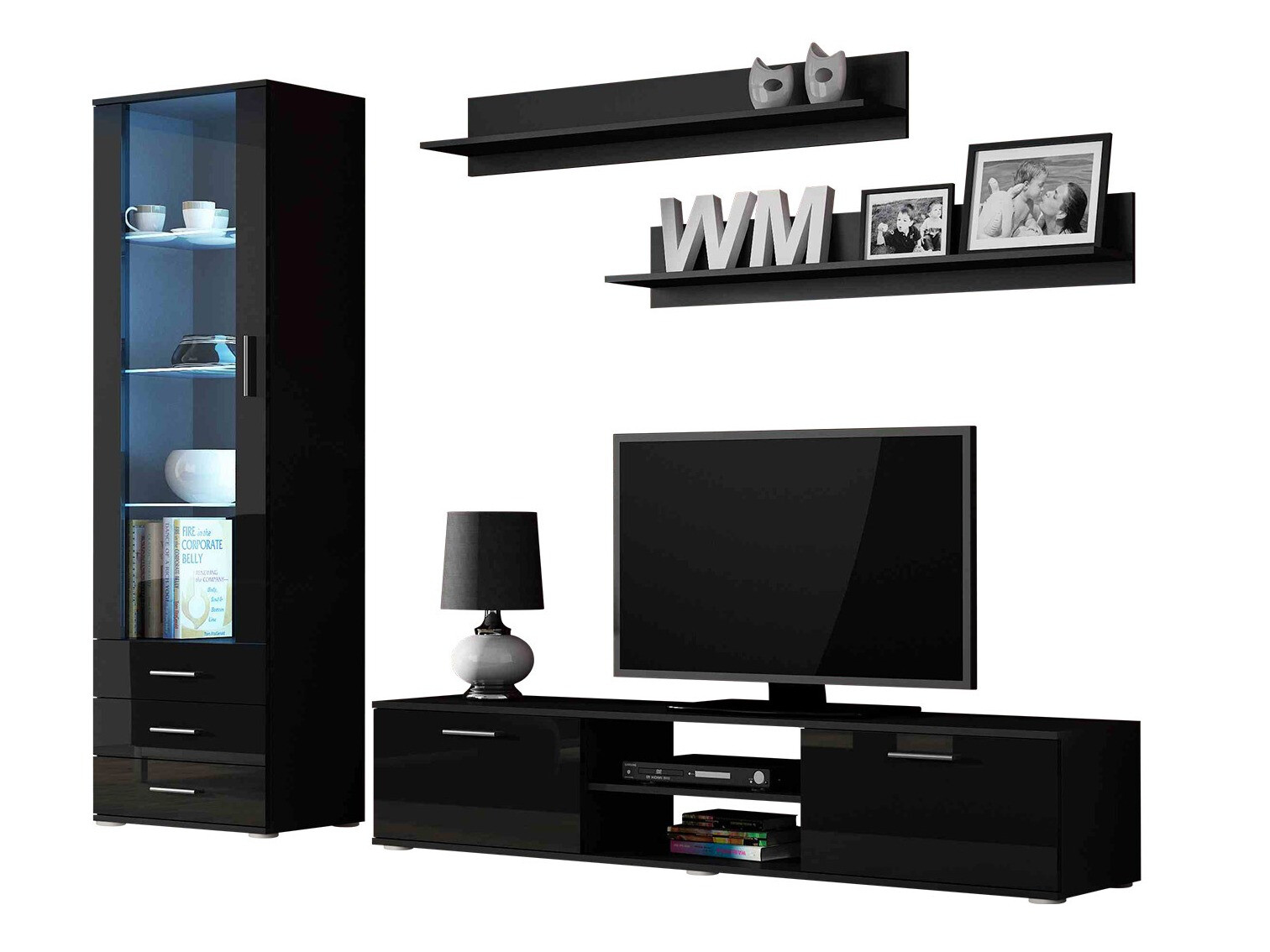 Elutoa komplekt Tornola 107 (Must + Läikiv must)