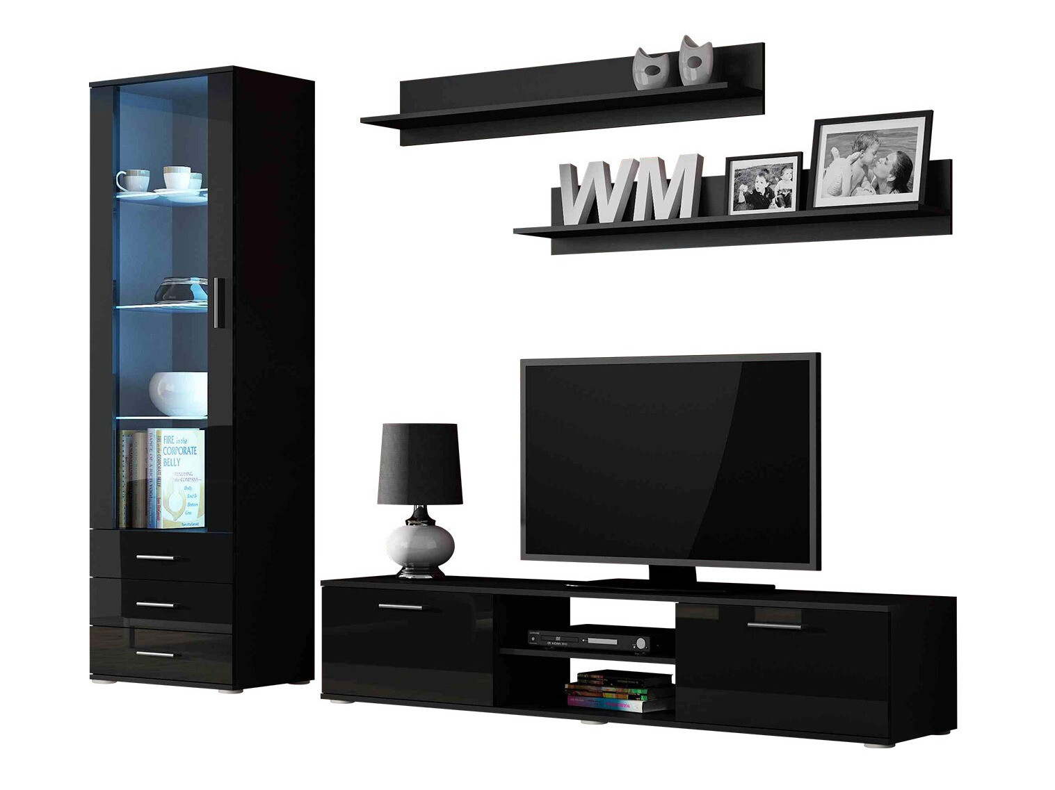 Elutoa komplekt Tornola 107 (Must + Läikiv must)