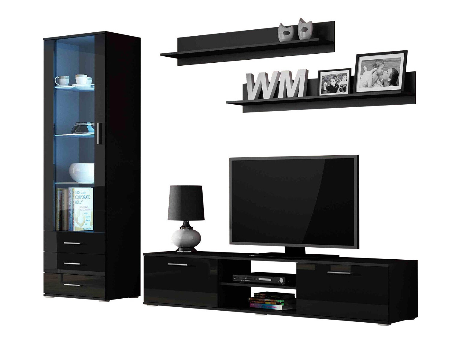 Elutoa komplekt Tornola 107 (Must + Läikiv must)