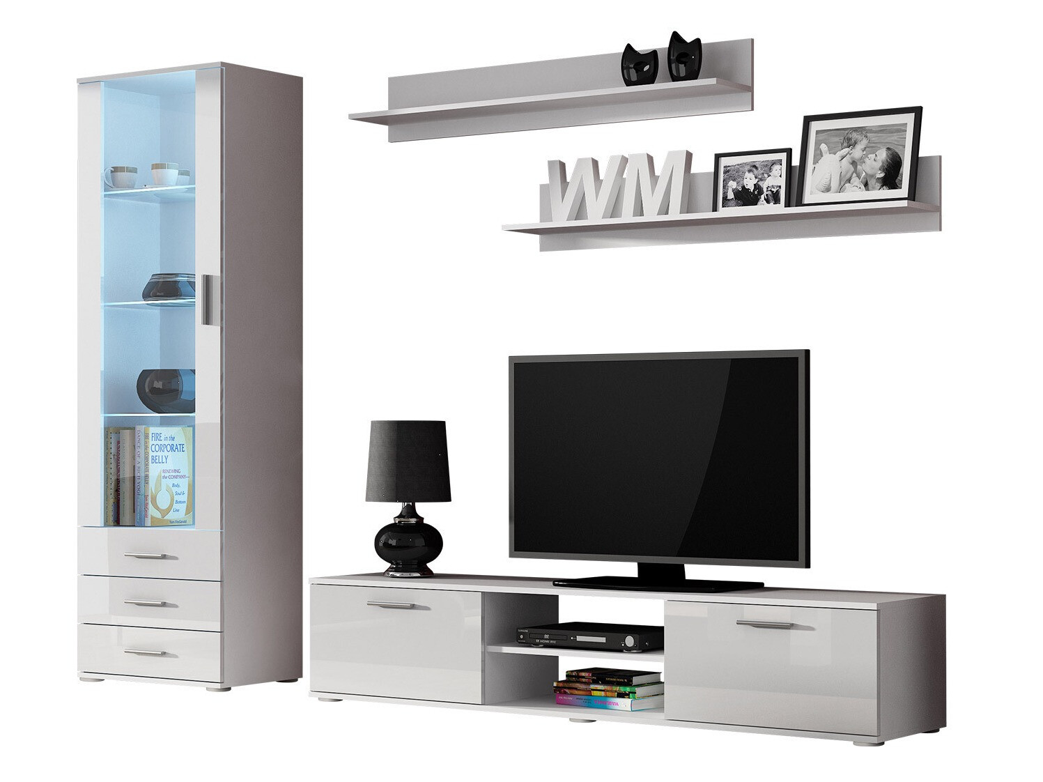 Elutoa komplekt Tornola 107 (Valge + Läikiv valge)