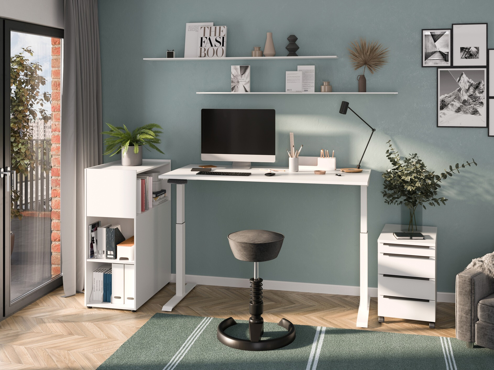 Reguleeritava kõrgusega töölaud Feltoru 112 (Valge)