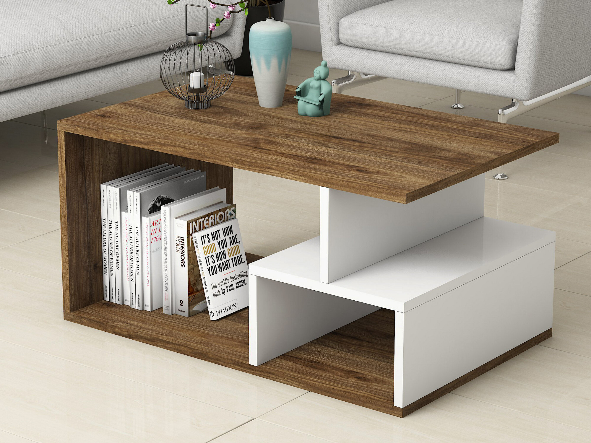 Diivanilaud Kailua 1104 (Valge + Pähkel)