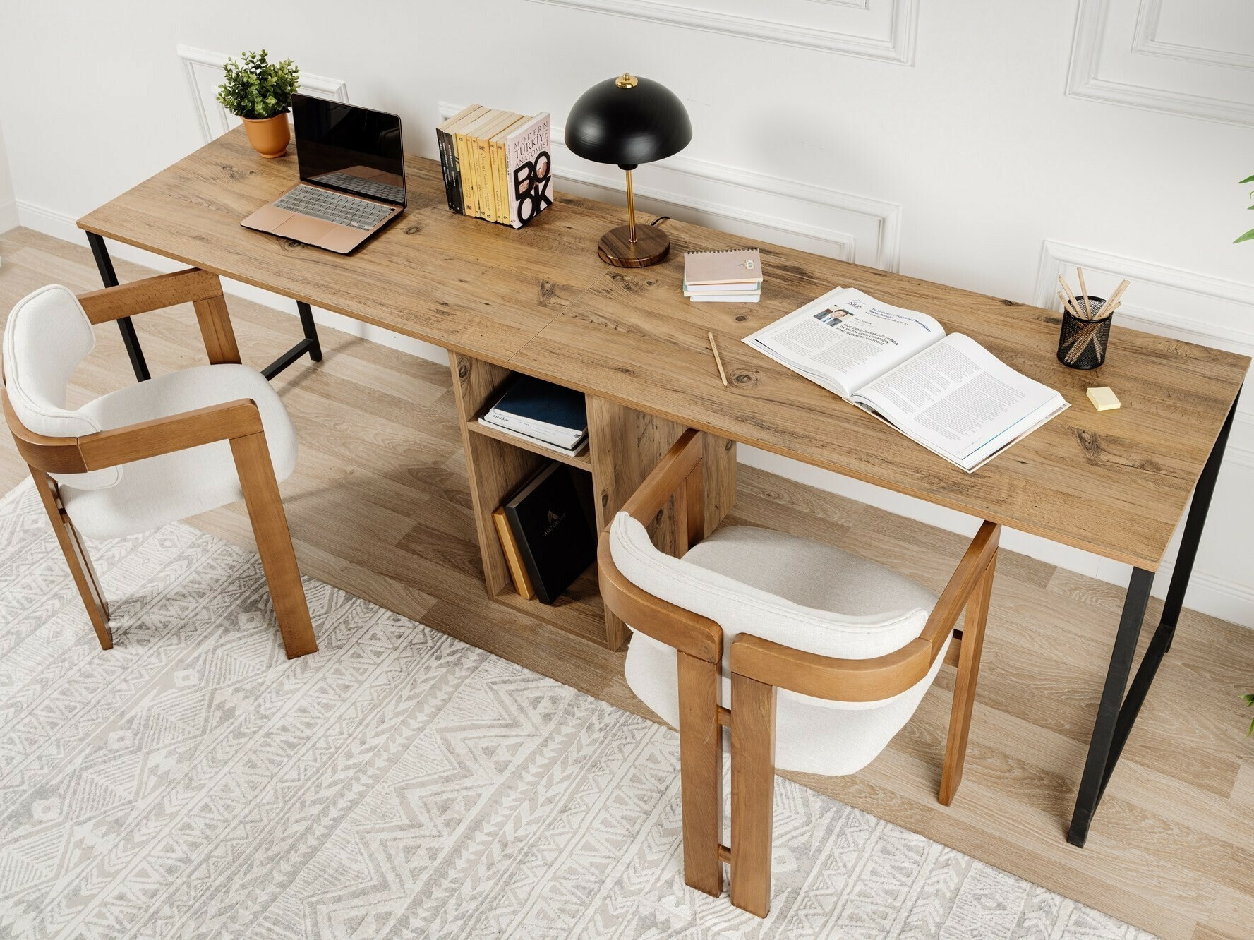 Kirjutuslaud Novato 101 (Mänd + Must)