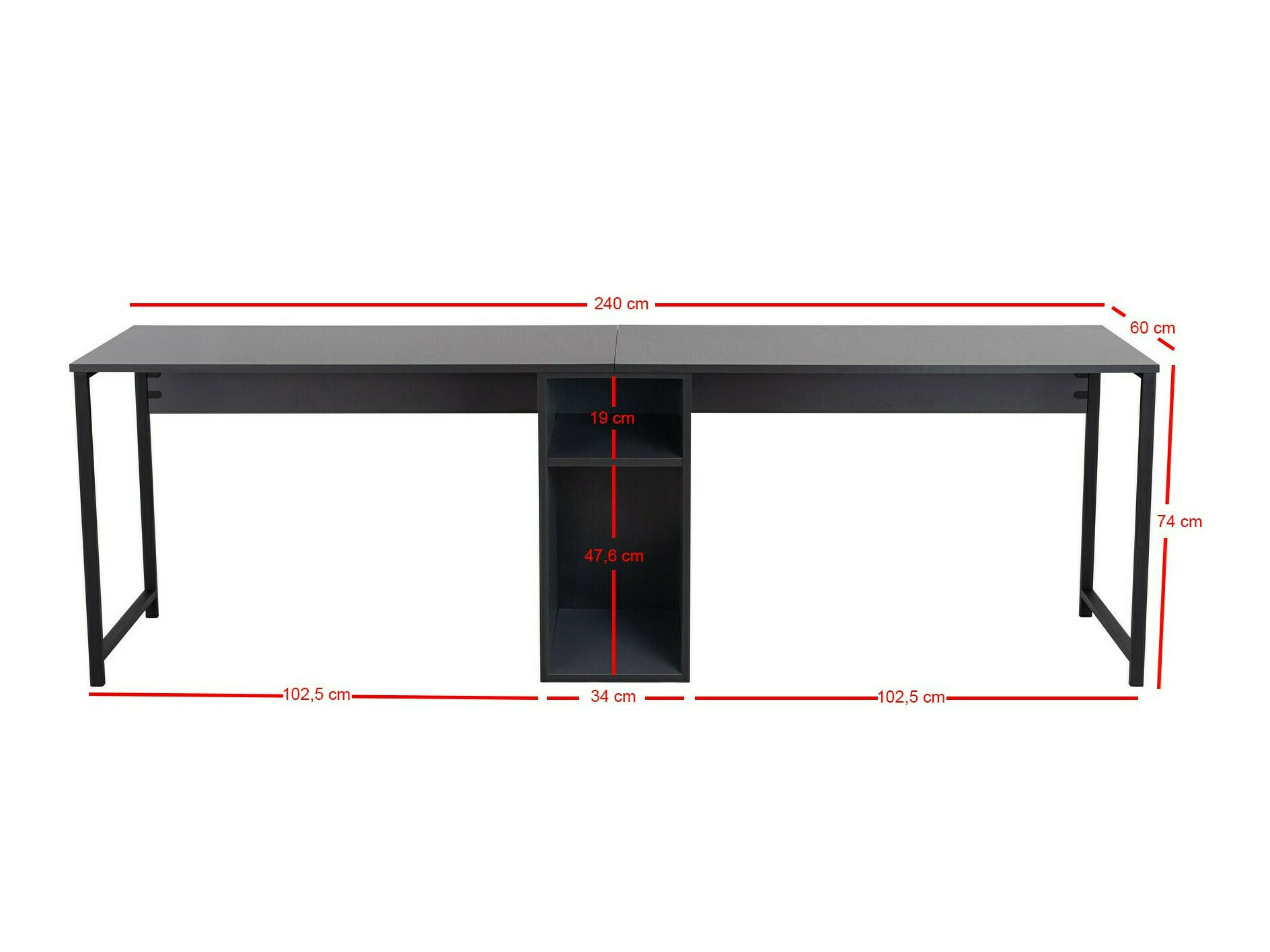 Kirjutuslaud Novato 101 (Mänd + Must)