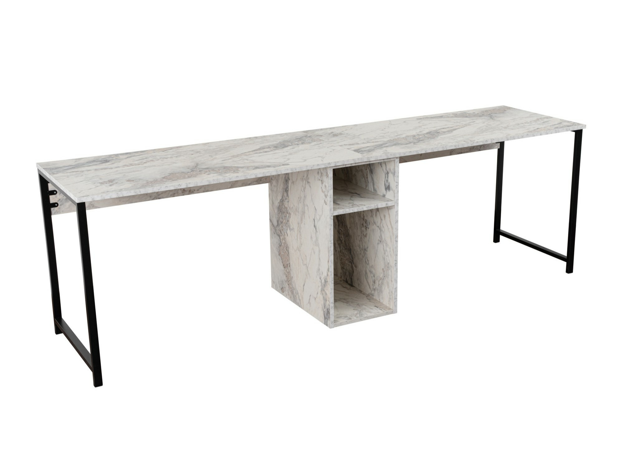 Kirjutuslaud Novato 101 (Valge marmor + Must)