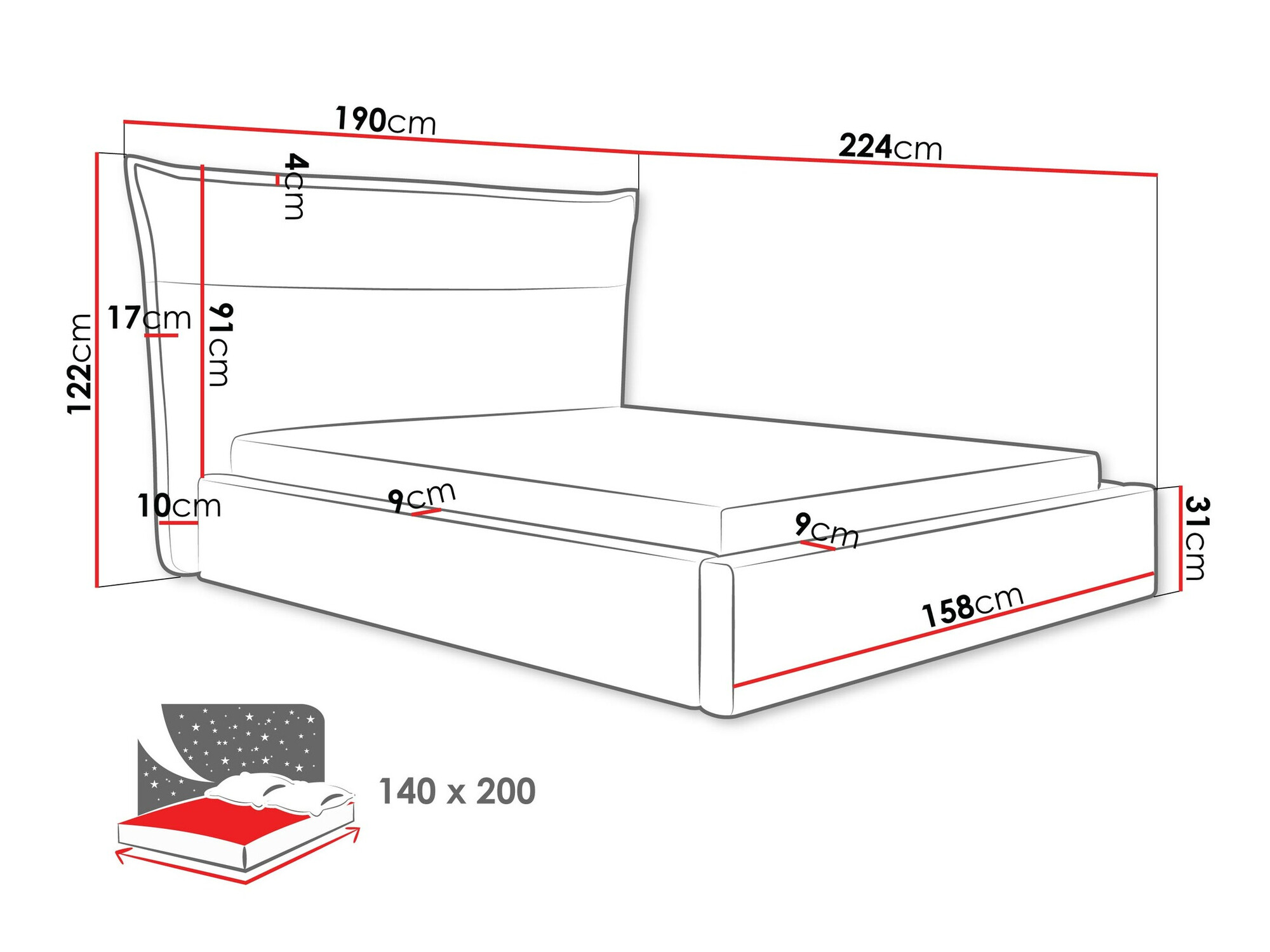 Voodi Comfivo Formica (Paros 1)