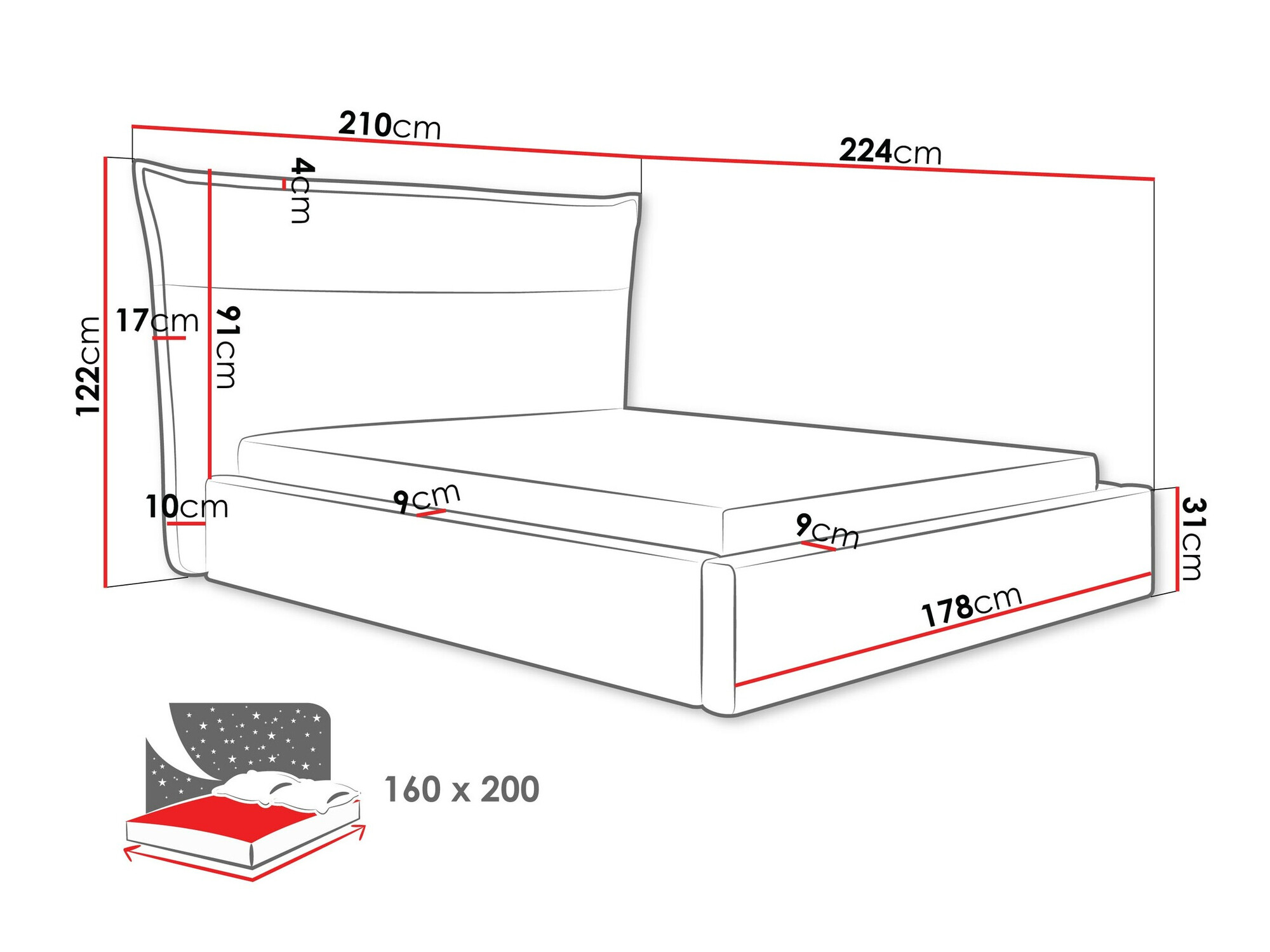 Voodi Comfivo Formica (Paros 1)