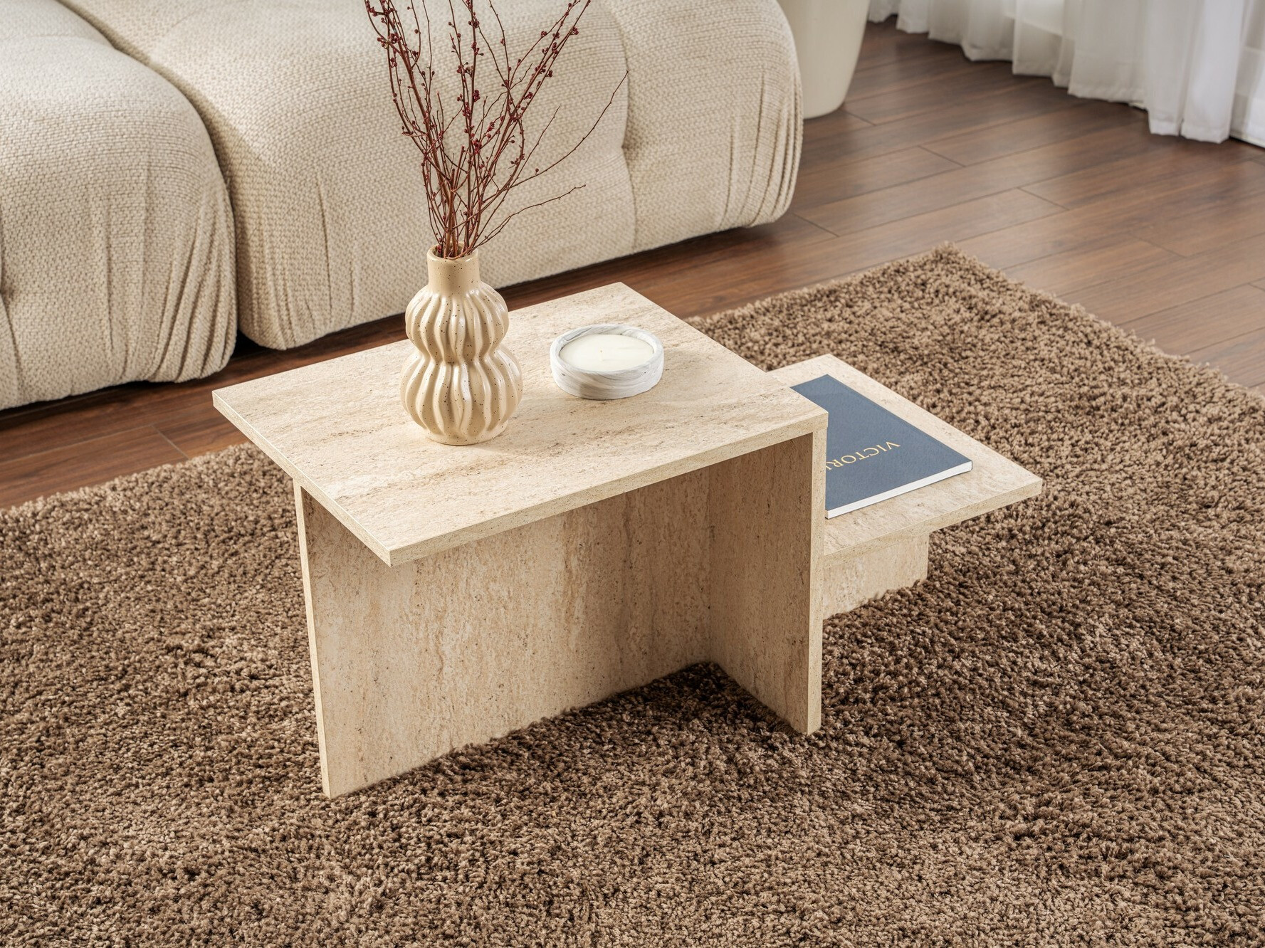 Diivanilaud Novato 104 (Hele travertiin)