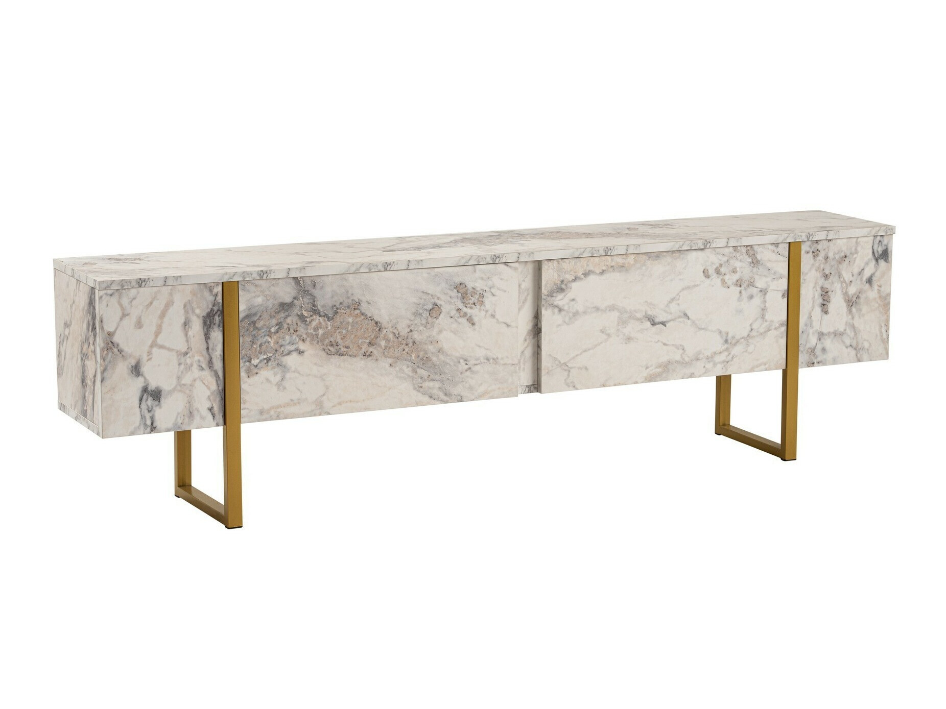 TV-alus Novato 105 (Valge marmor + Kuldne)