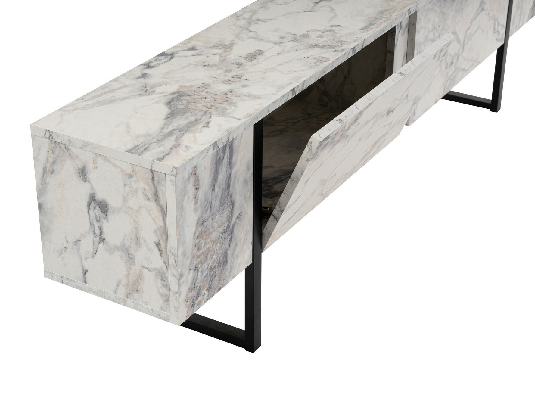 TV-alus Novato 105 (Valge marmor + Must)