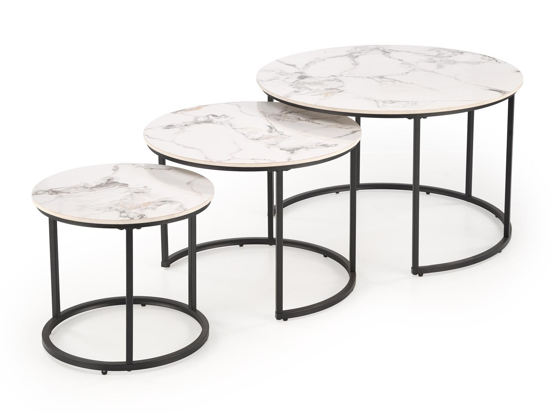 Diivanilaudade komplekt Houston 1884 (Must + Valge marmor)