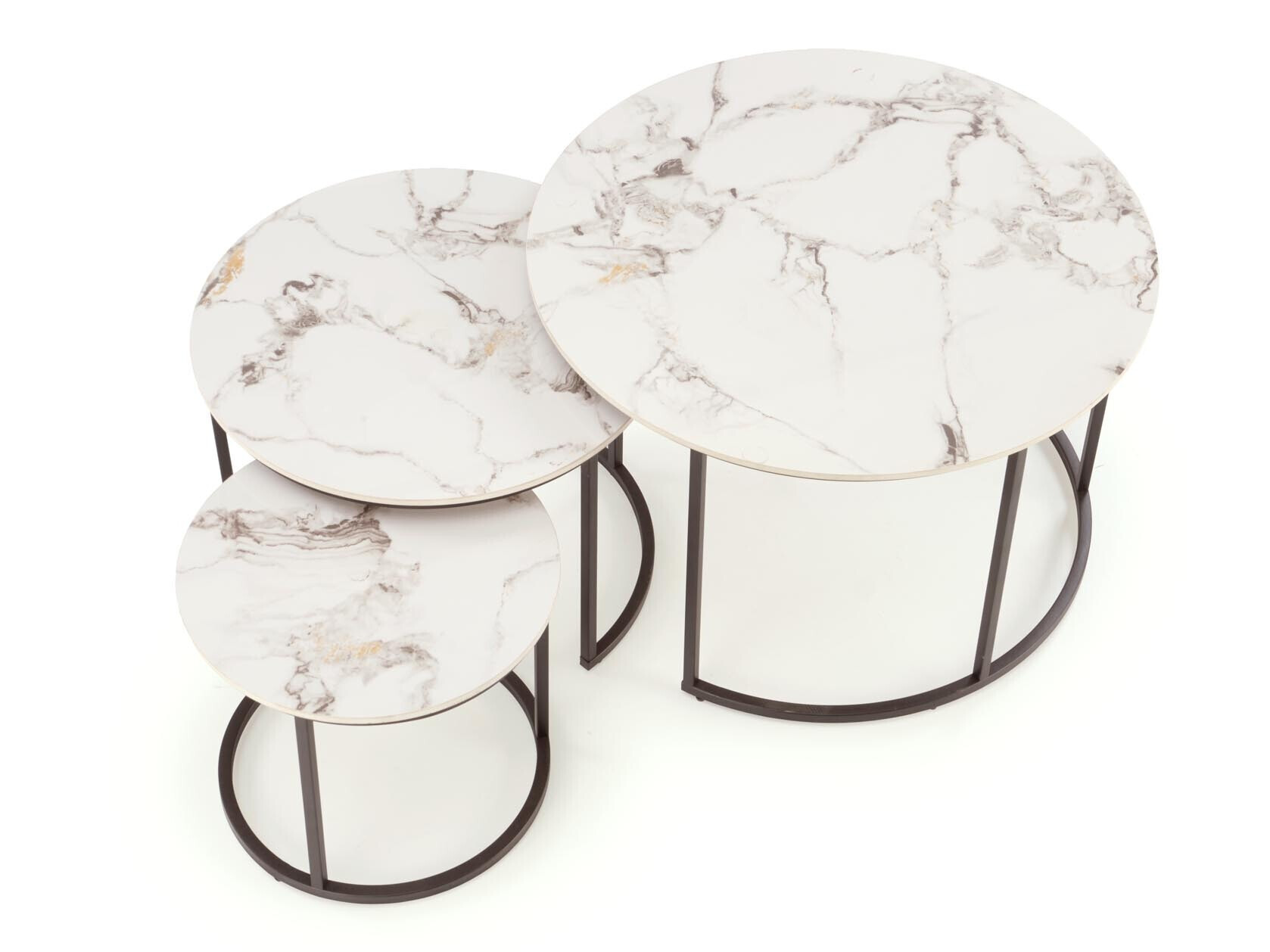 Diivanilaudade komplekt Houston 1884 (Must + Valge marmor)