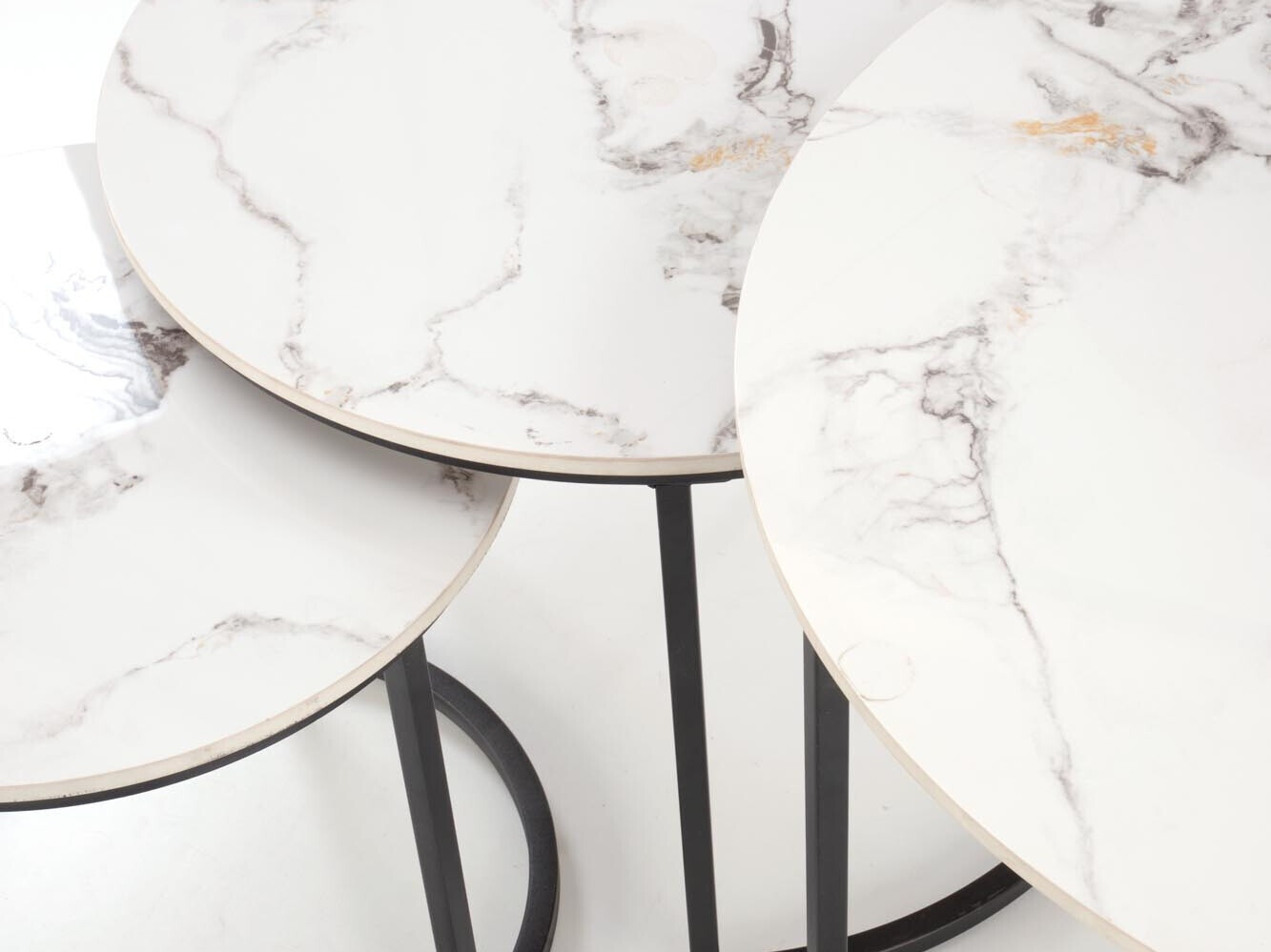 Diivanilaudade komplekt Houston 1884 (Must + Valge marmor)