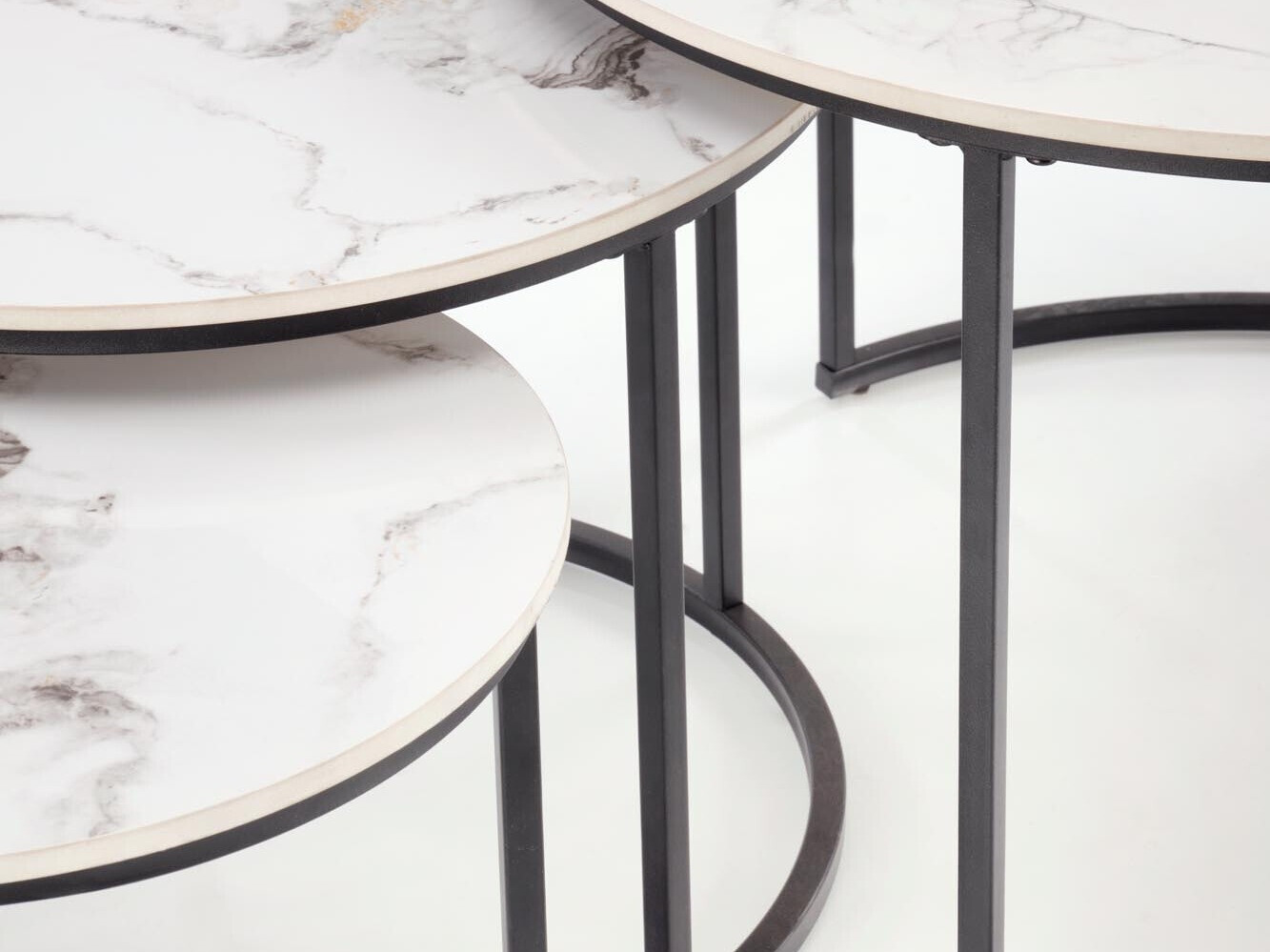 Diivanilaudade komplekt Houston 1884 (Must + Valge marmor)