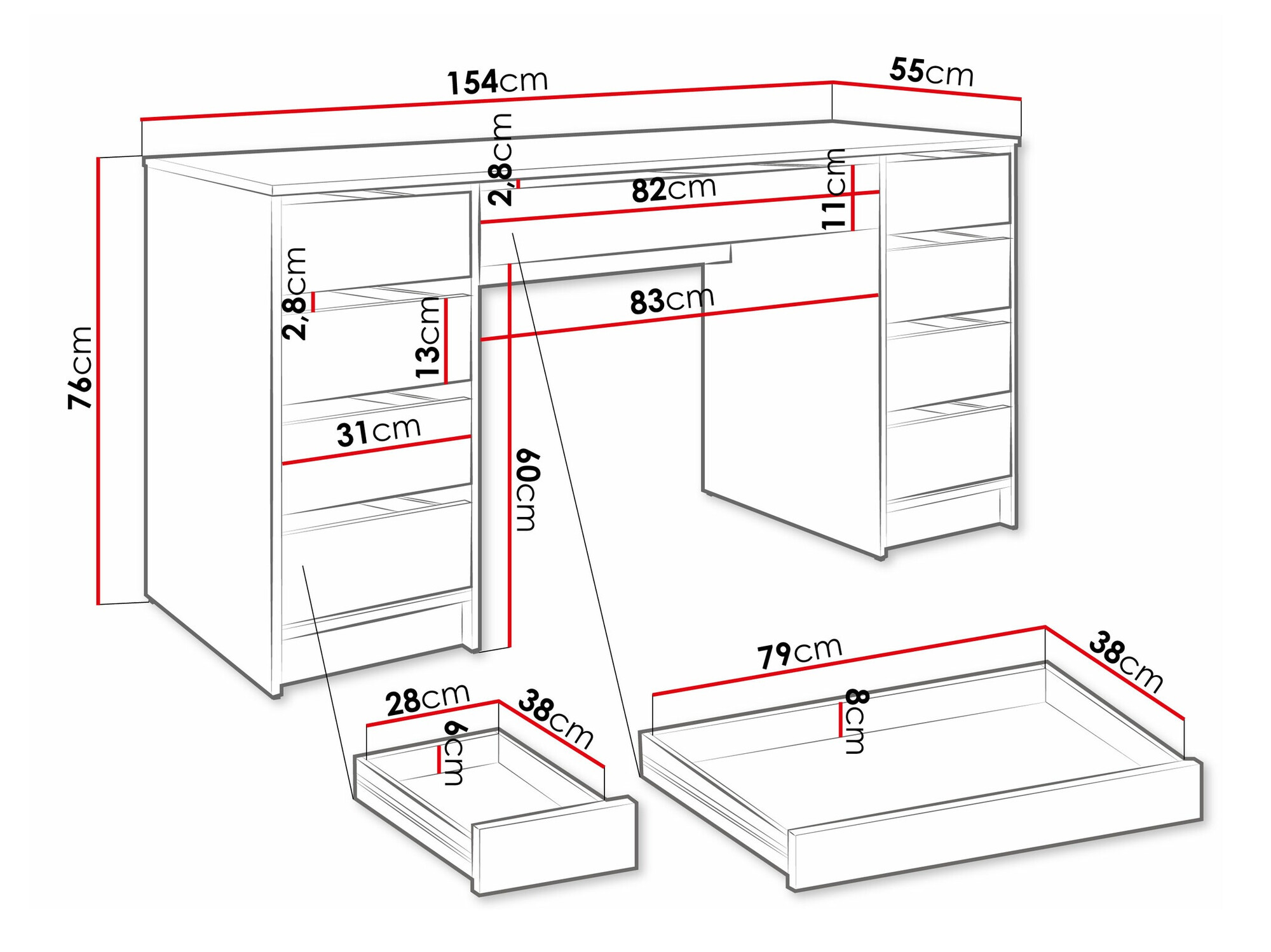 Kirjutuslaud Comfivo 401 (Antratsiit)