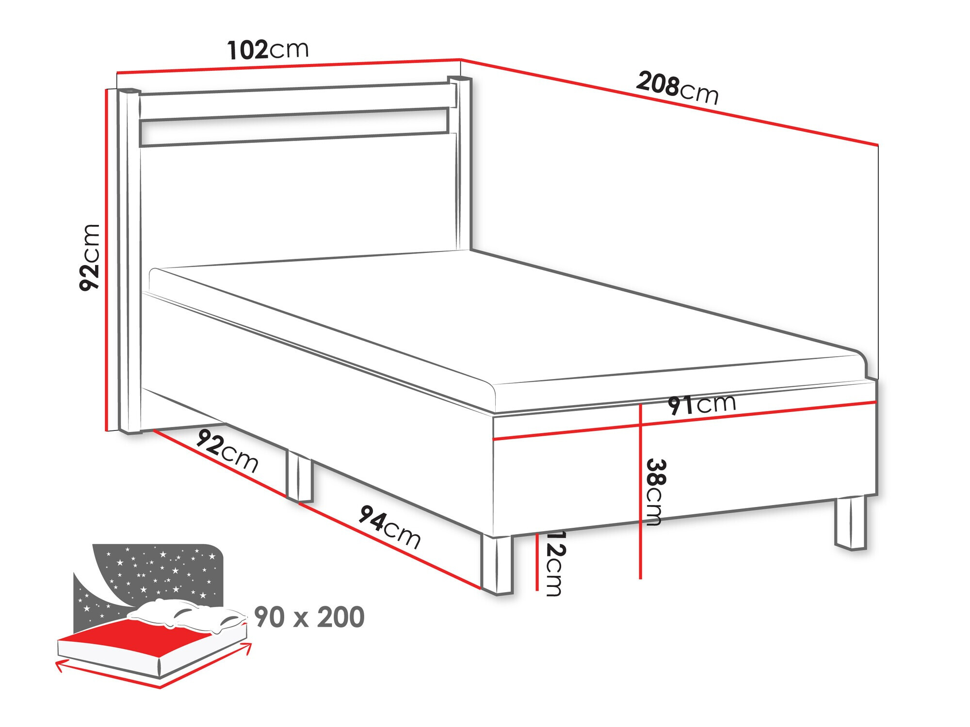Voodi Venmelu 107 (Wotani tamm + Beež)