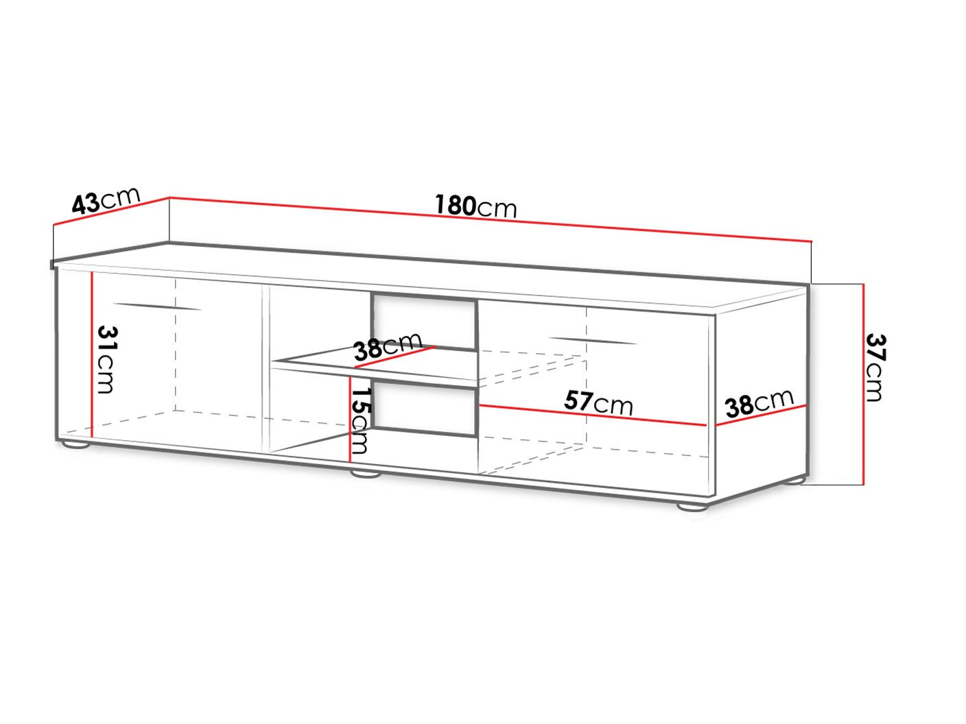 TV-alus Tornola 101 (Valge + Läikiv valge)
