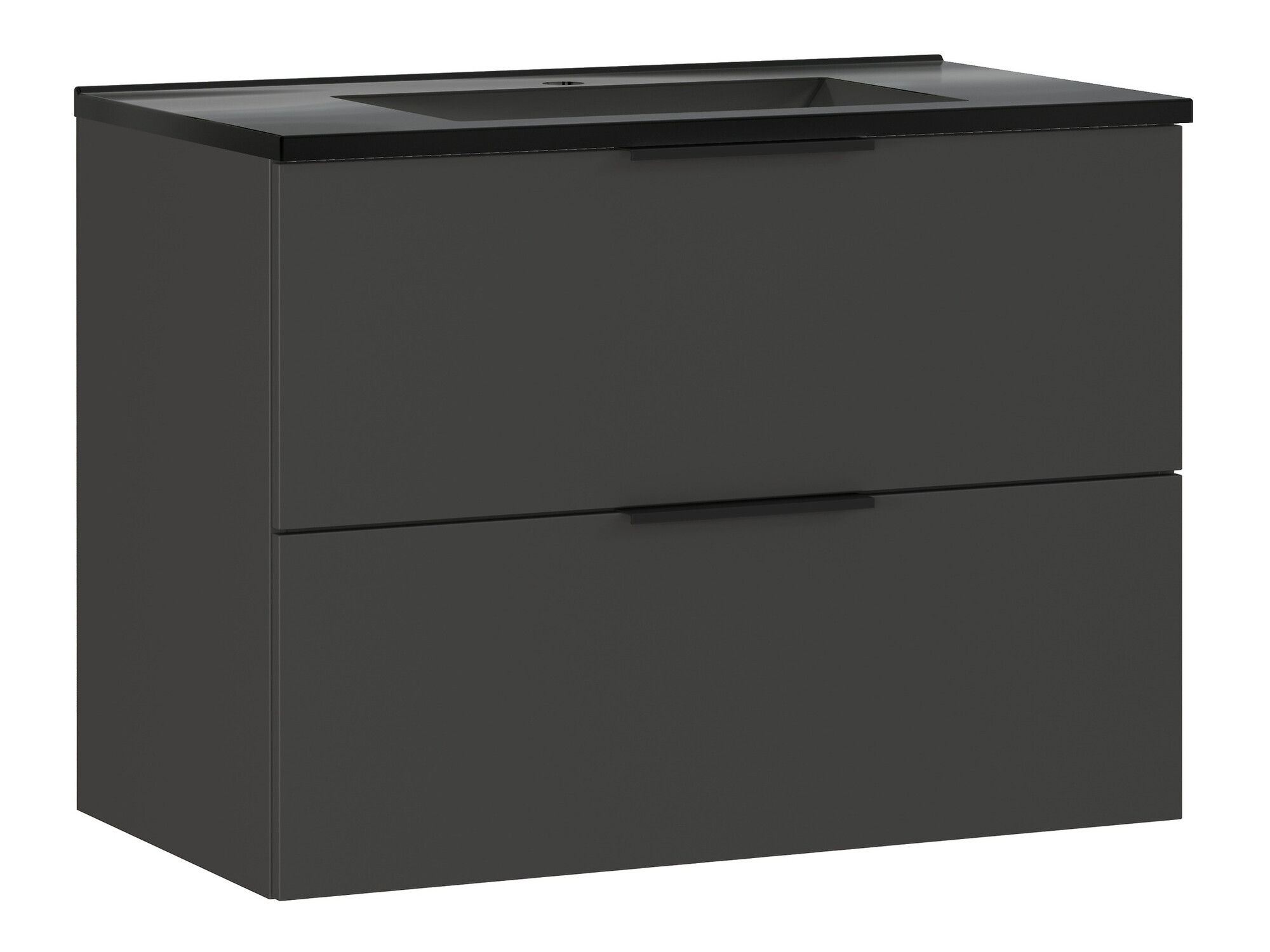 Vannitoa põrandakapp kraanikausile Temeli 108 (Grafiit + Must)