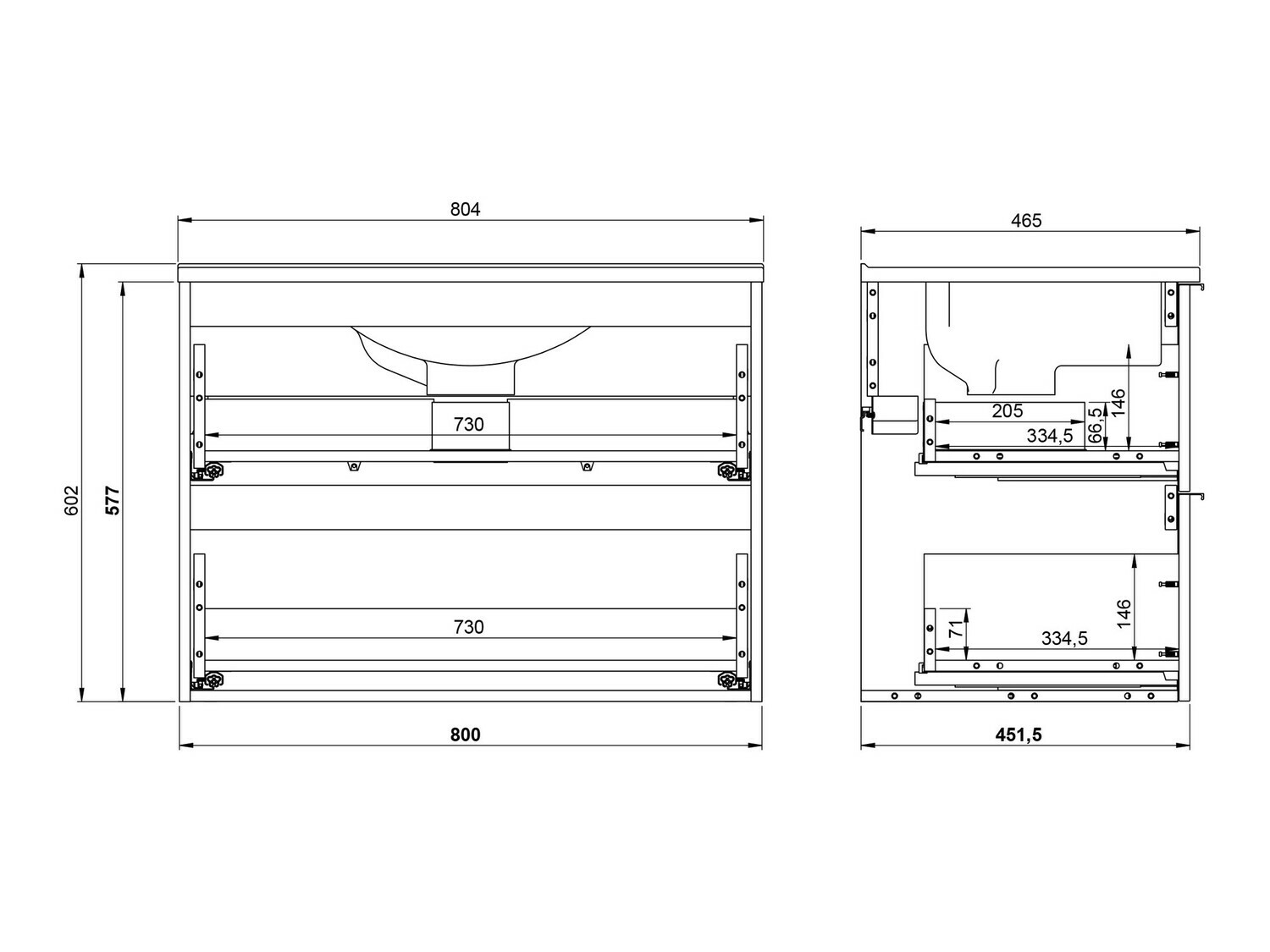 Vannitoa põrandakapp kraanikausile Temeli 108 (Grafiit + Must)