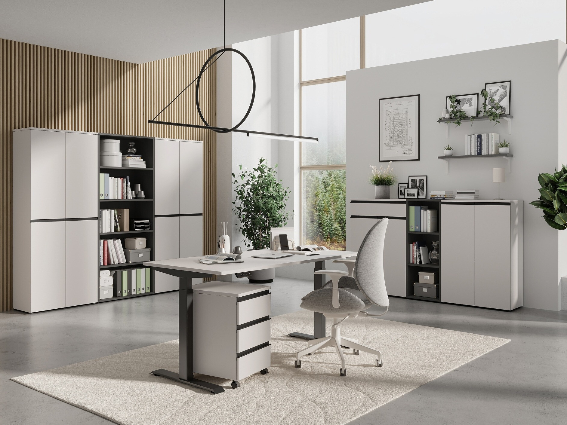 Reguleeritava kõrgusega töölaud Vesbeno 104 (Kašmiir + Must)