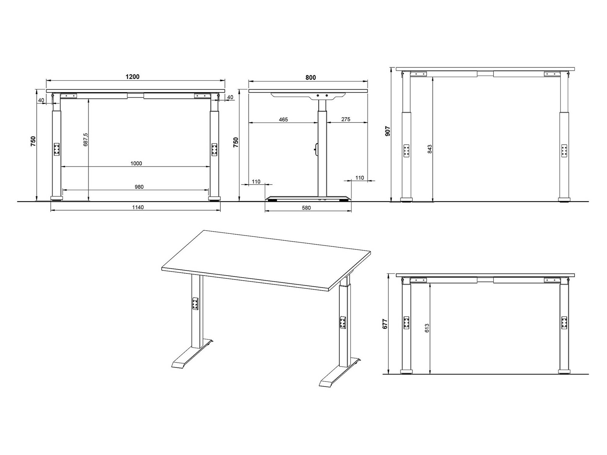 Kirjutuslaud Vesbeno 108 (Kašmiir + Must)