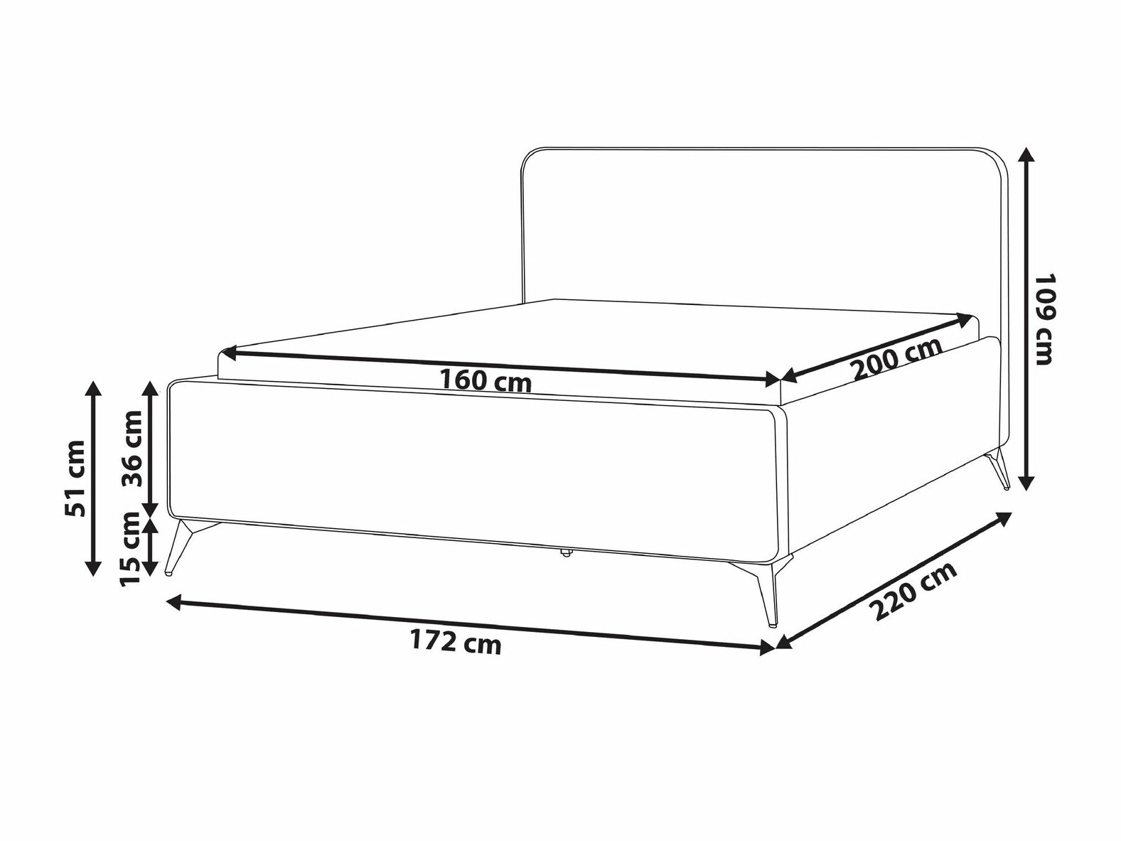 Voodi Berwyn 601 (Valge)
