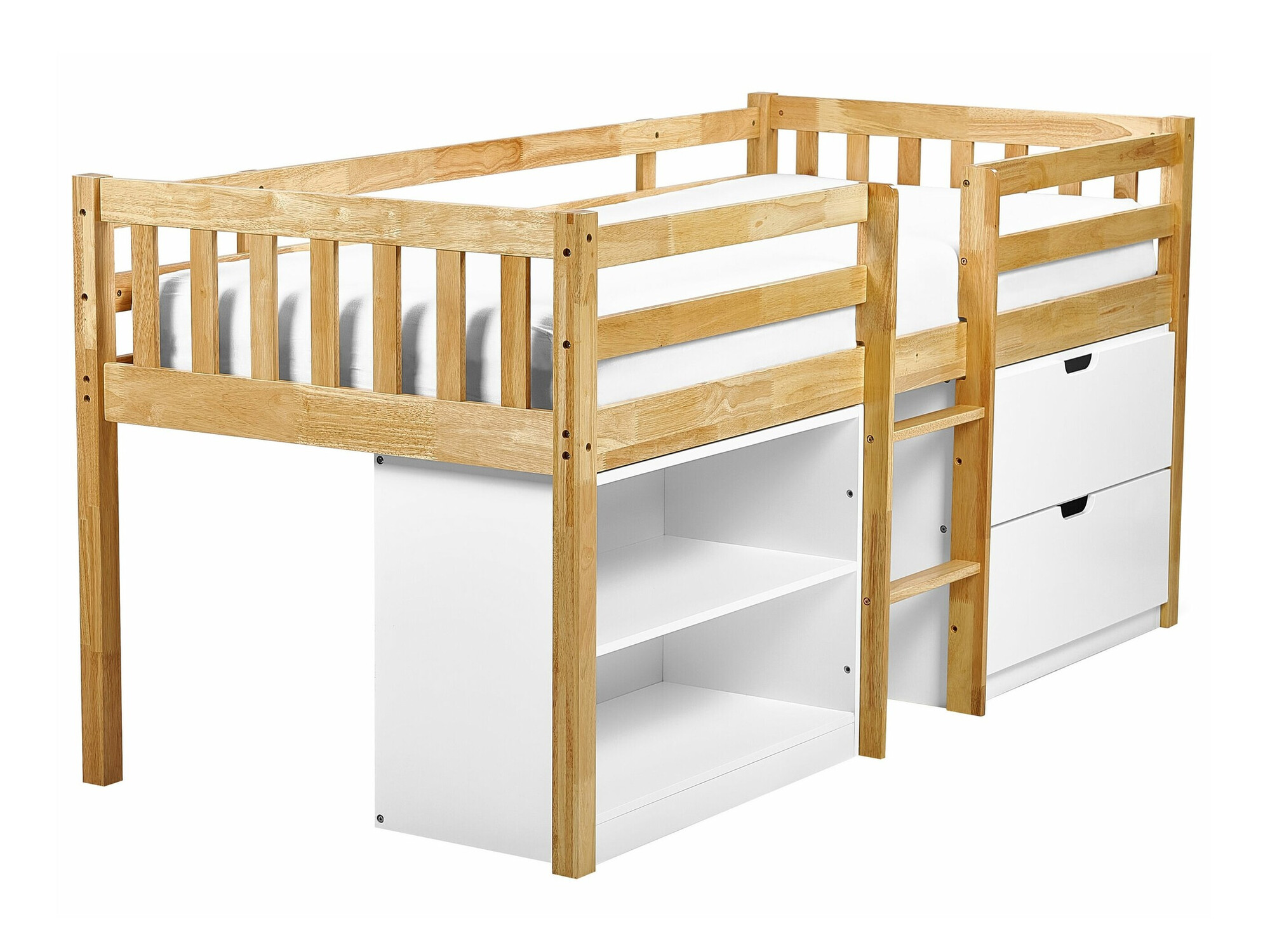 Kõrge voodi Berwyn 2199 (Ere puit + Valge)