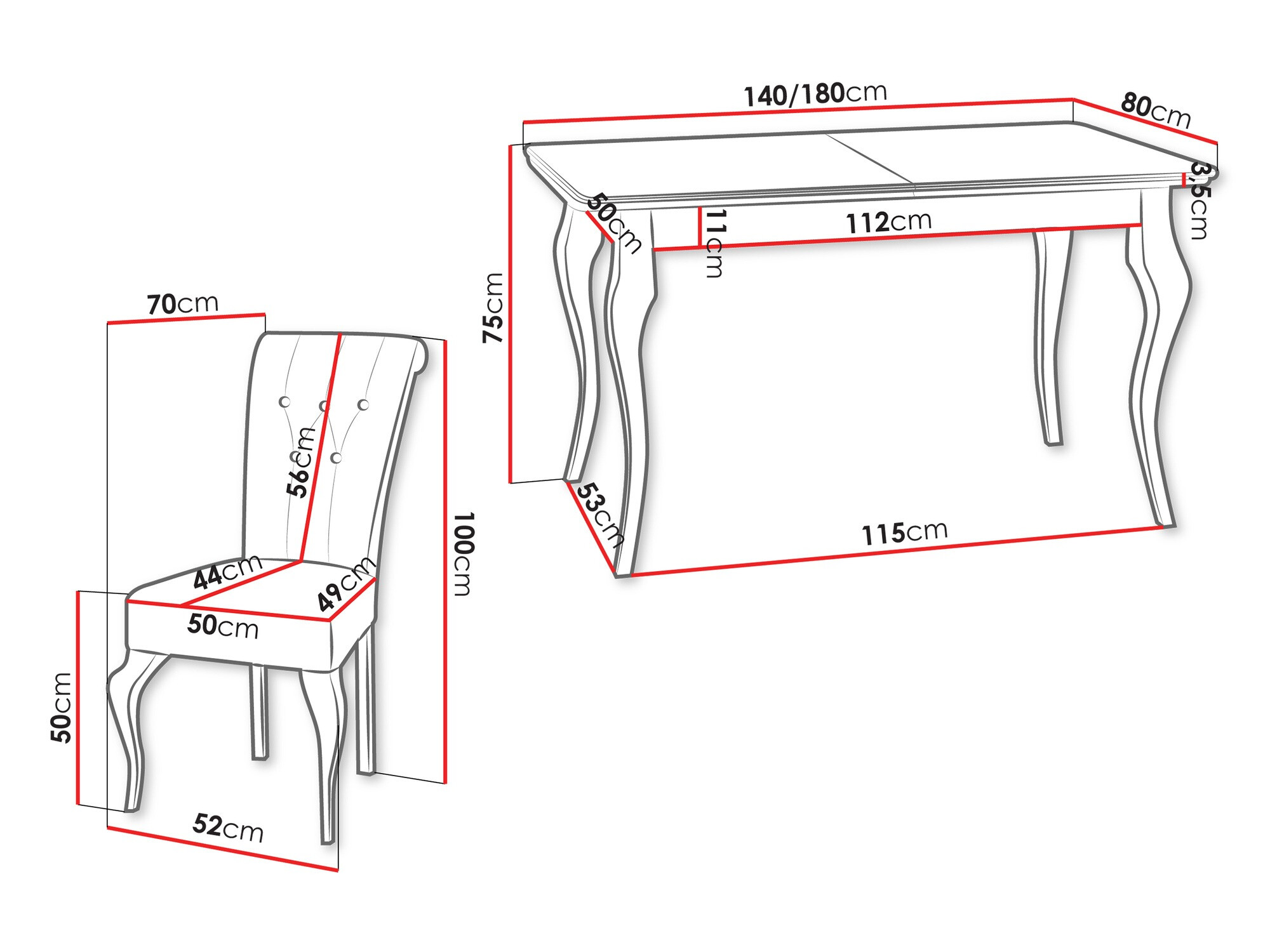 Söögitoakomplekt Comfivo Gallina II (Paros 05)
