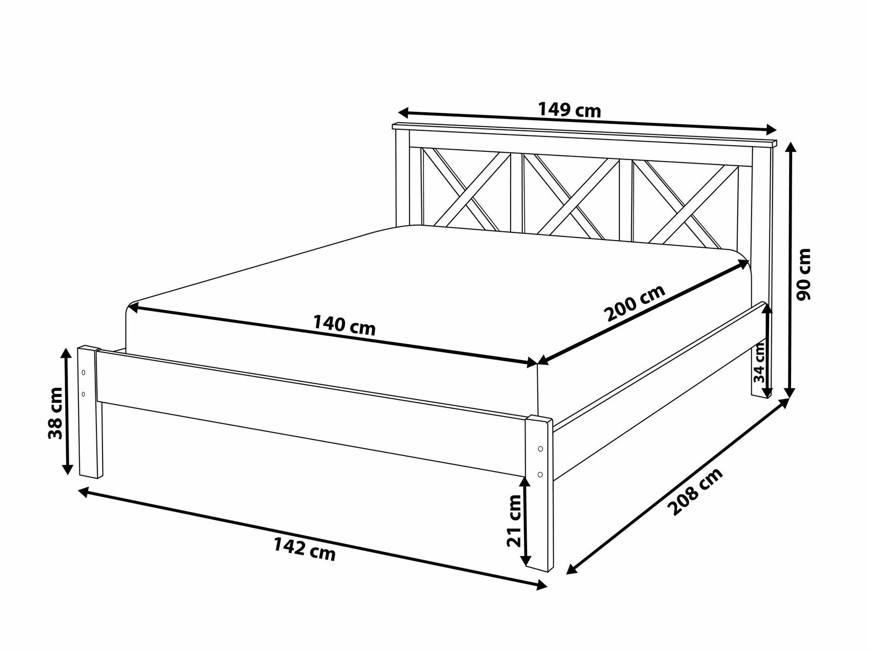 Voodi Berwyn 758 (Valge)