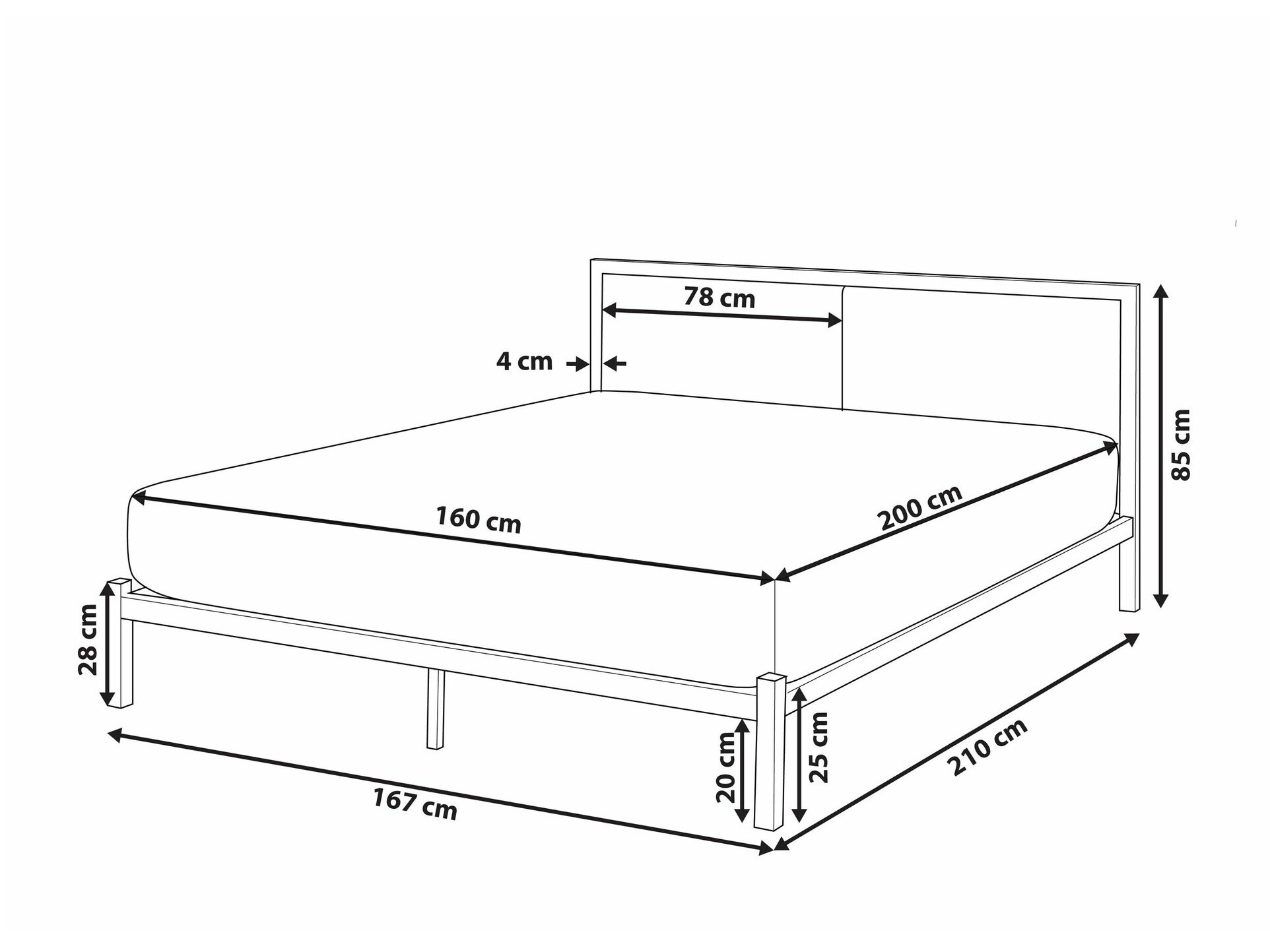 Voodi Berwyn 760 (Must + Hall)
