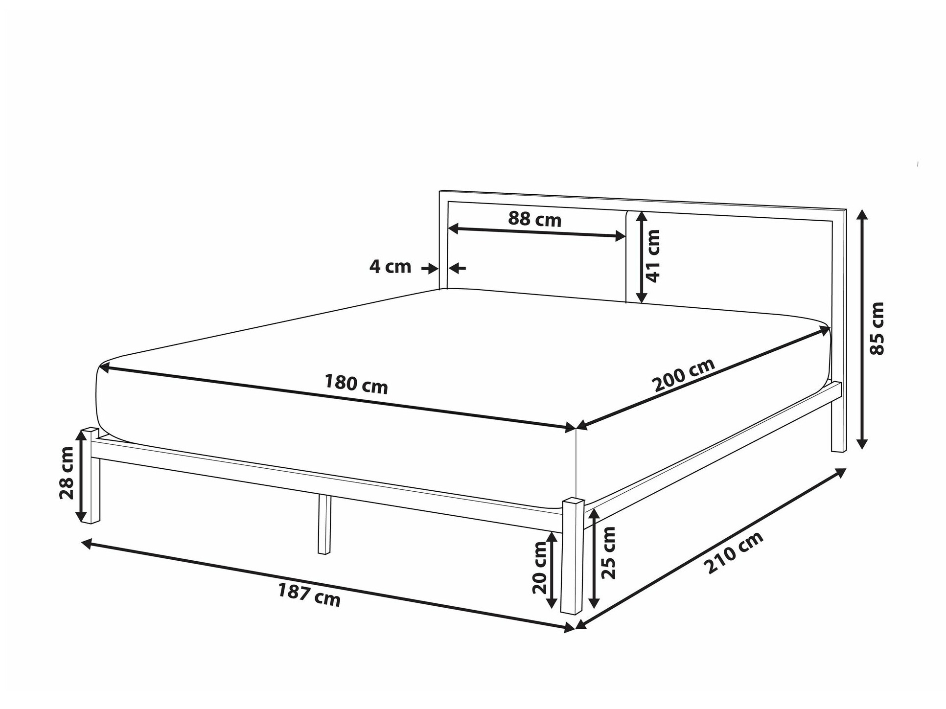 Voodi Berwyn 760 (Must + Hall)