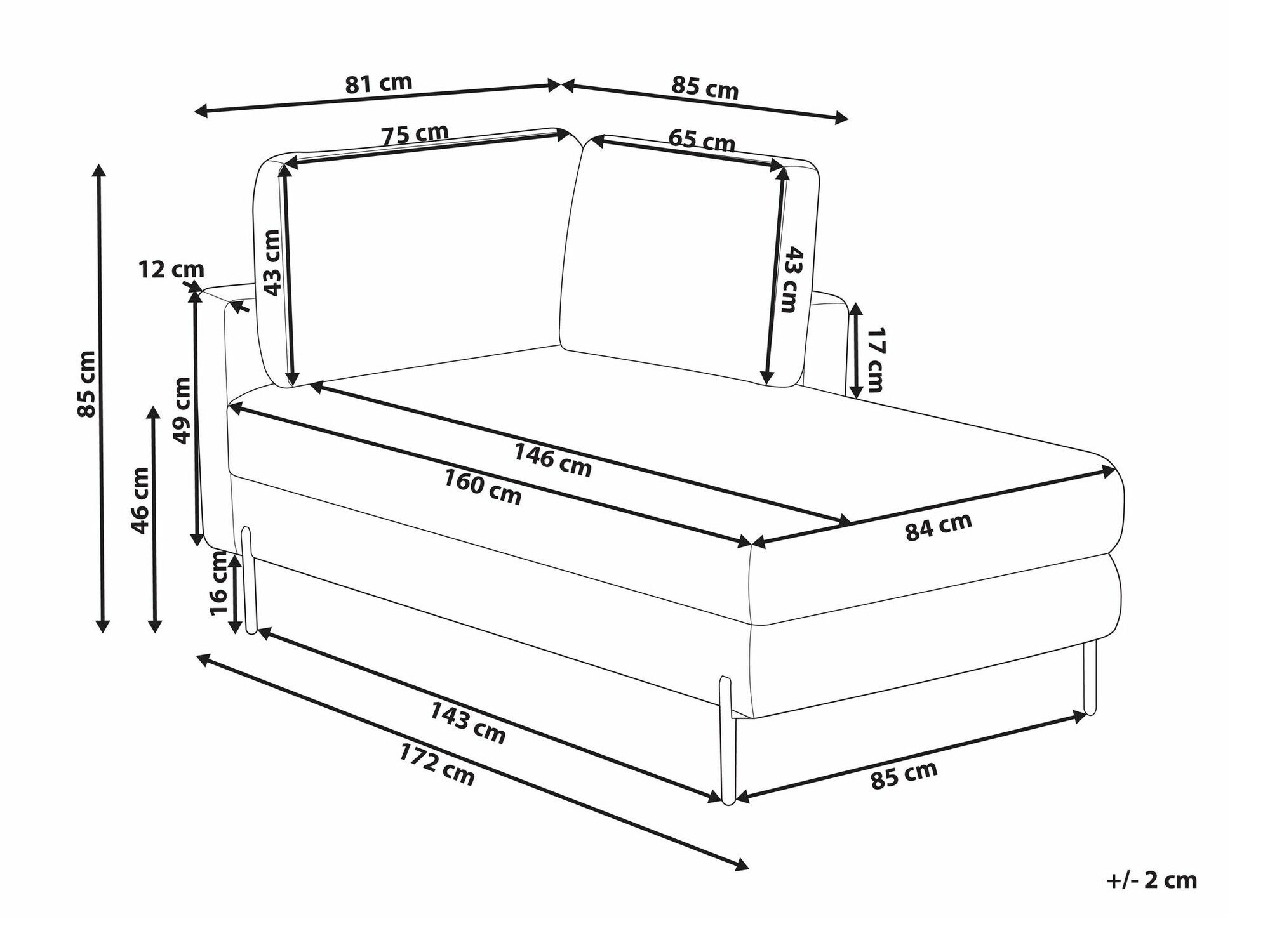 Kušett Berwyn 2212 (Pruun)